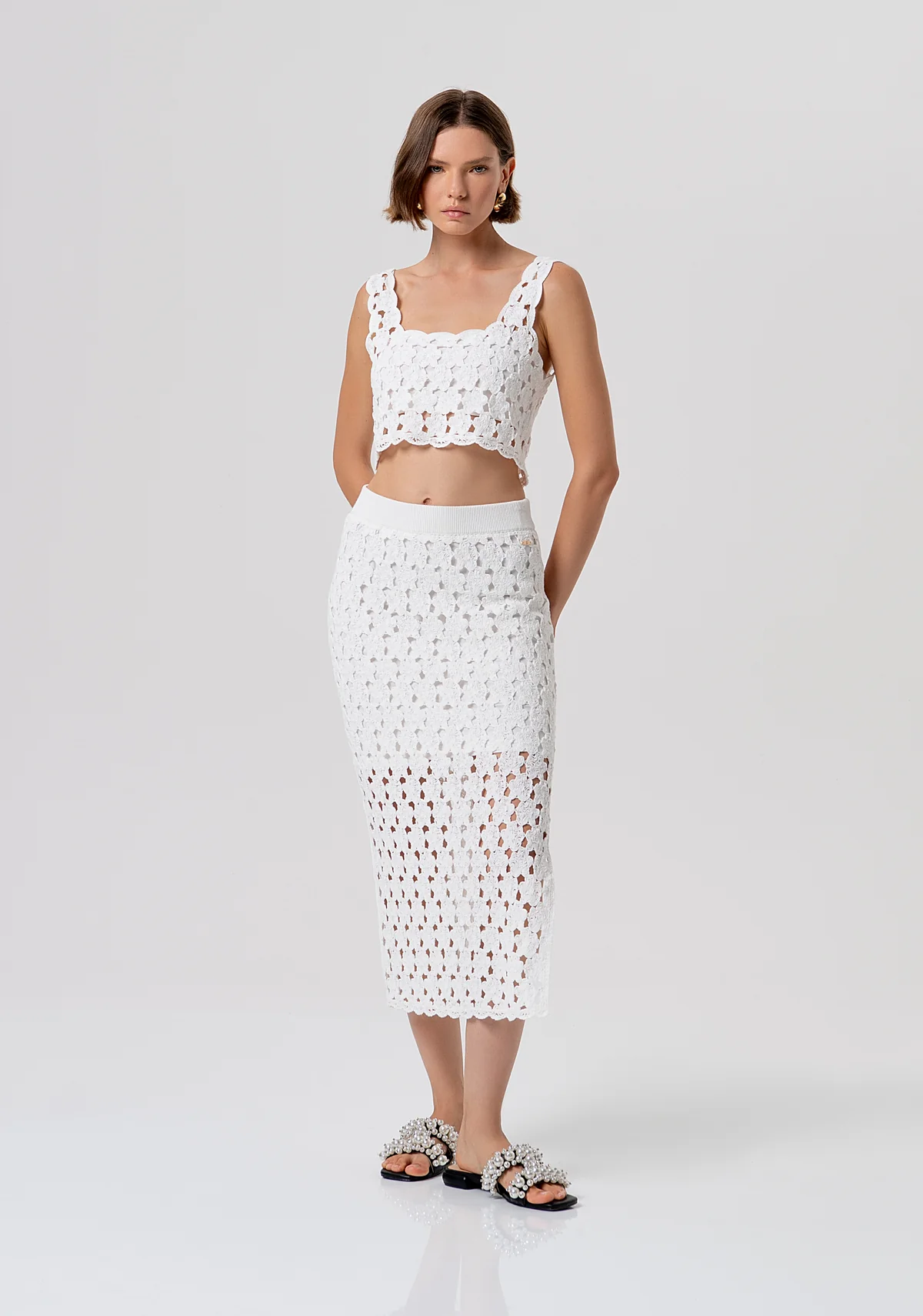 GONNA DONNA SLIM A TUBINO MIDI IN MAGLIA BIANCO FRACOMINA FR26SG4008K488R6 CREAM FRACOMINA 