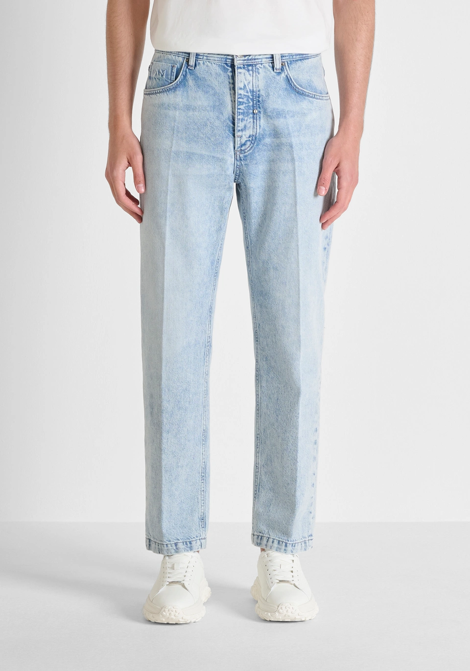 jeans uomo regular fit lavaggio chiaro antony morato MMDT00303 FA700137 DENIM ANTONY MORATO 