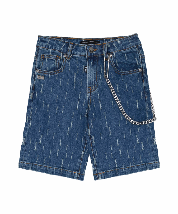 shorts daniele alessandrini con abrasioni SD00256 DENIM BLUE DANIELE ALESSANDRINI 