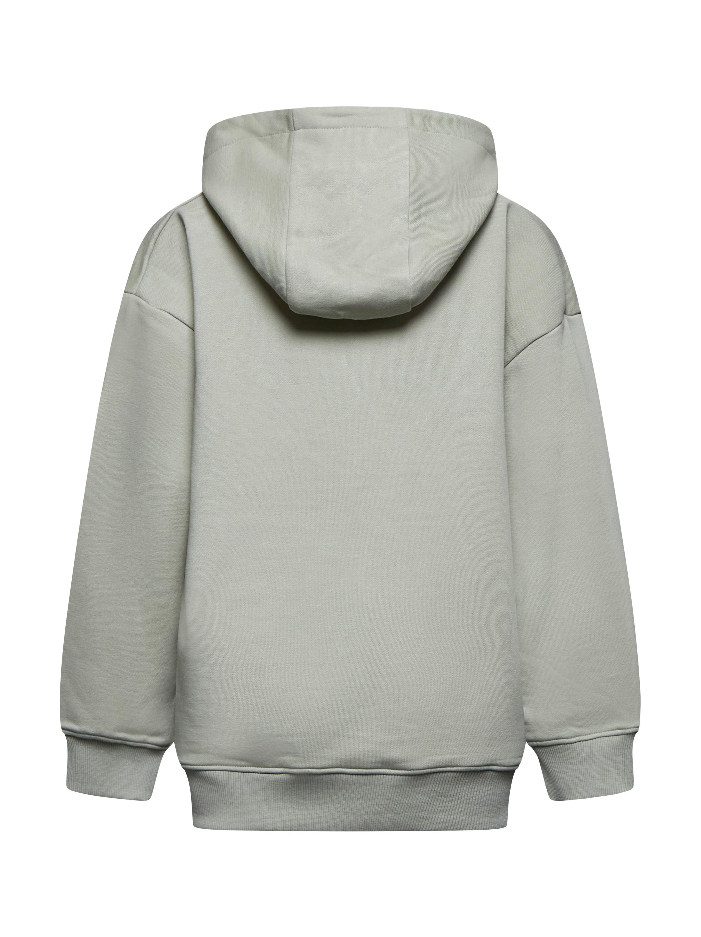 FELPA BAMBINO ILLIZY CON CAPPUCCIO LOGO CENTRALE GREY AGATE RICHMOND RBA25085FE GREY AGATE JOHN RICHMOND JUNIOR 