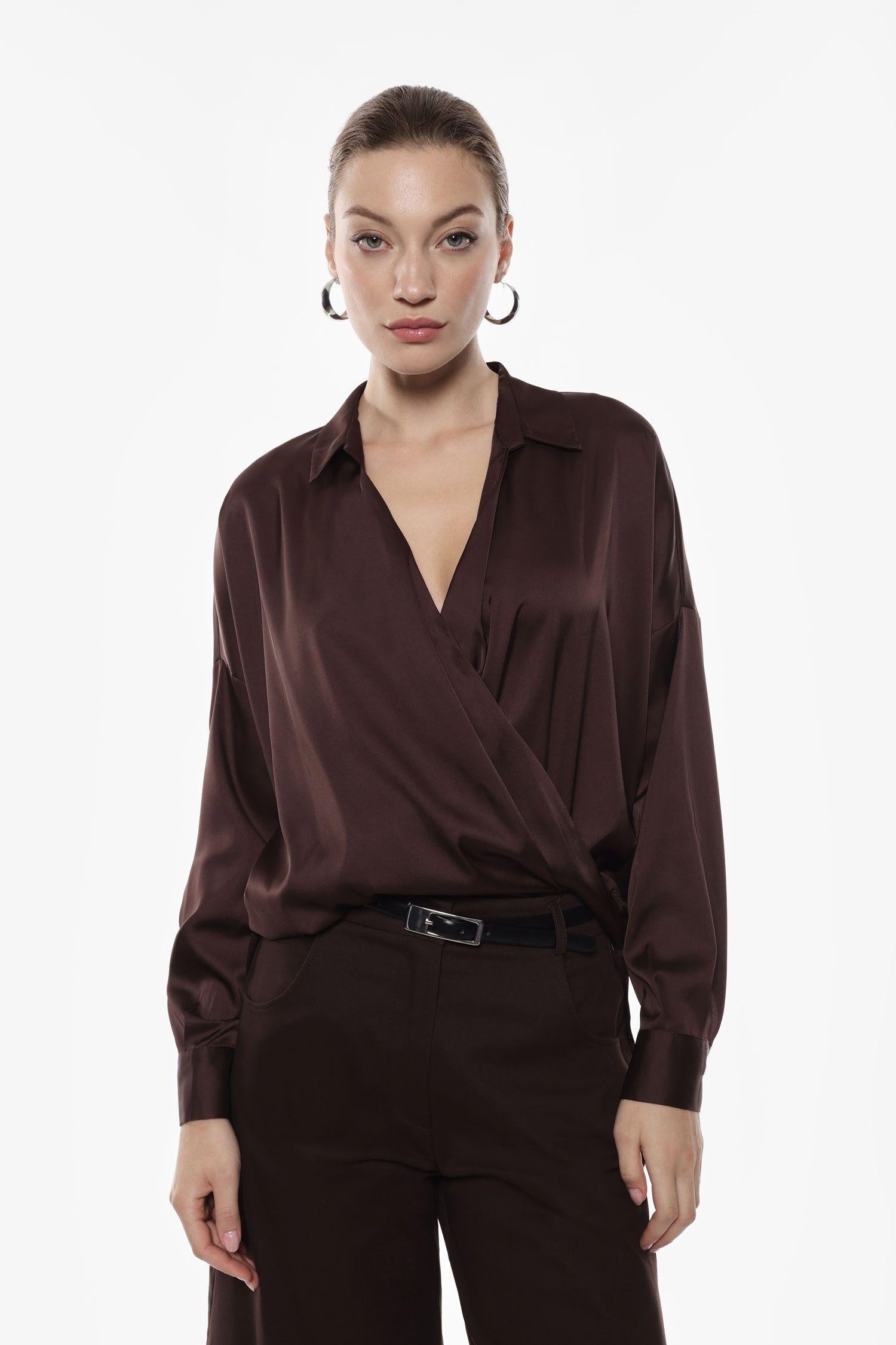 camicia donna in raso champagne imperial CJF4KDG MORO IMPERIAL 