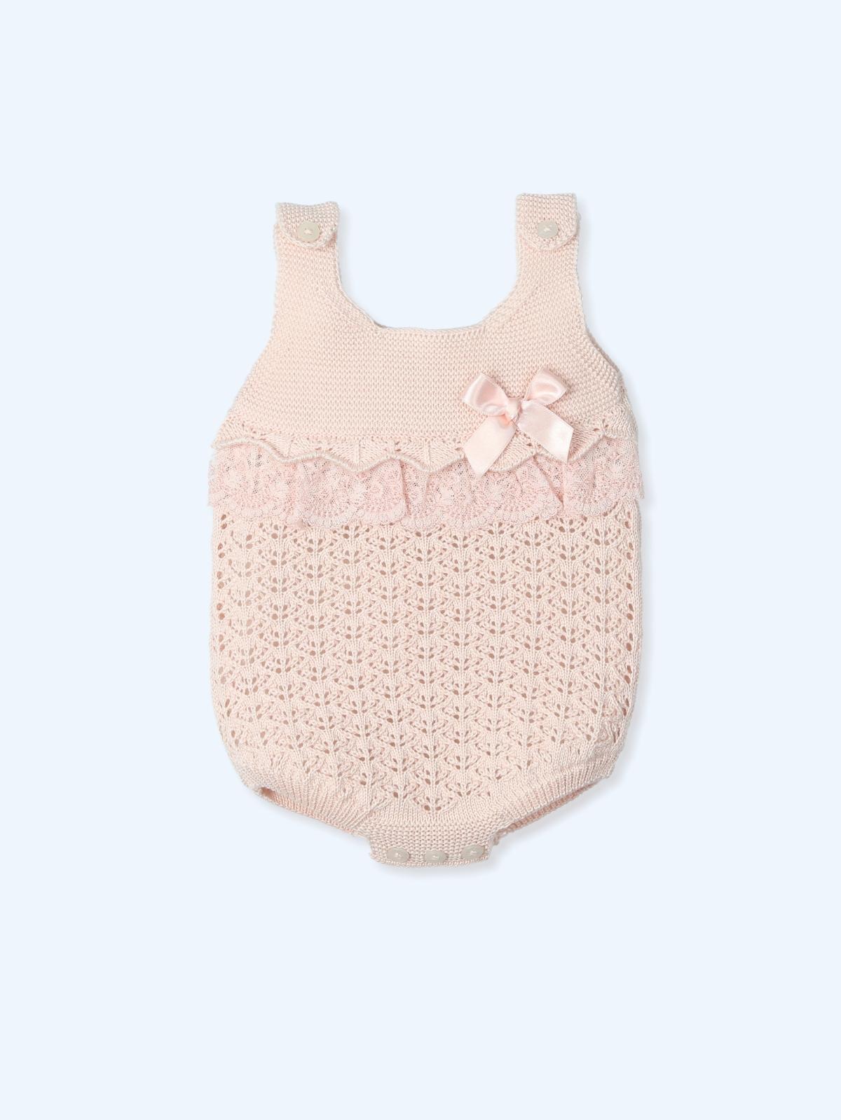 tutina lavorata in maglia traforata con fiocco <BR/> 9665 NUDE MAC ILUSION KIDS 