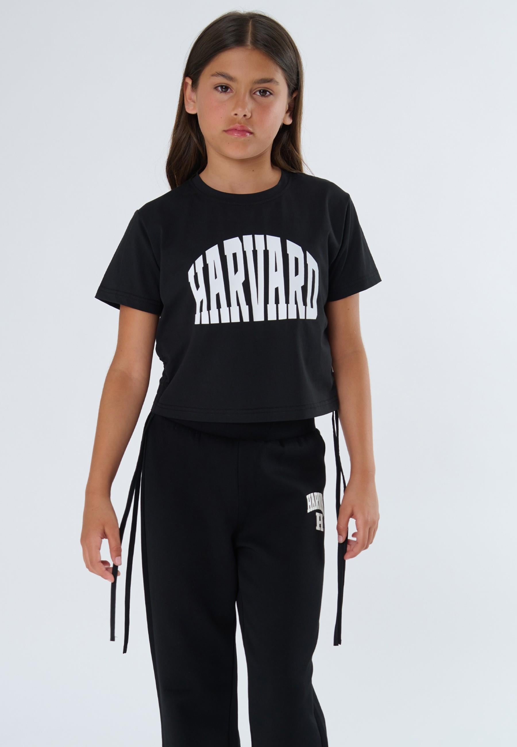 t-shirt BAMBINA A MANICHE CORTE CON STAMPA NERA TO BE TOO T1349T NERO TO BE TOO 