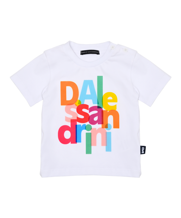 T-SHIRT DANIELE ALESSANDRINI CON STAMPA M00226 BIANCO DANIELE ALESSANDRINI 