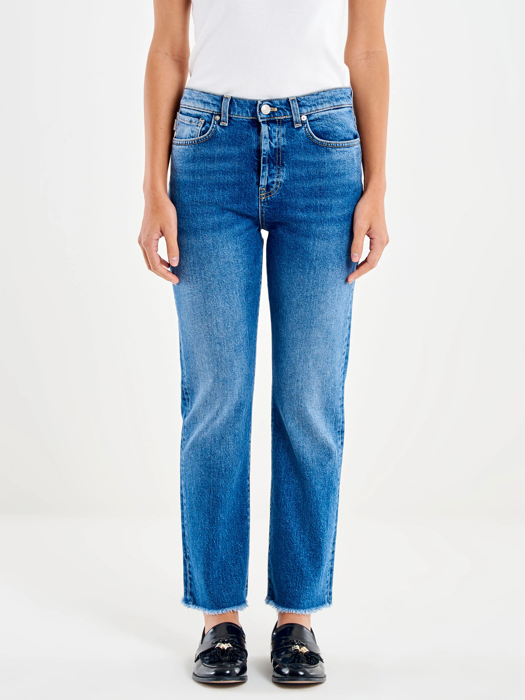 Jeans DONNA  Bella Cropped DENIM  VICOLO DAB5019 DENIM BLU VICOLO 