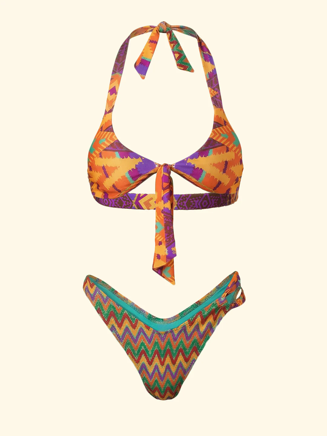 BIKINI DONNA TOP REGOLABILE CON SLIP AMERICANO FISSO FANTASIA F**K FK26-SW0231X11 UNICO F**K 