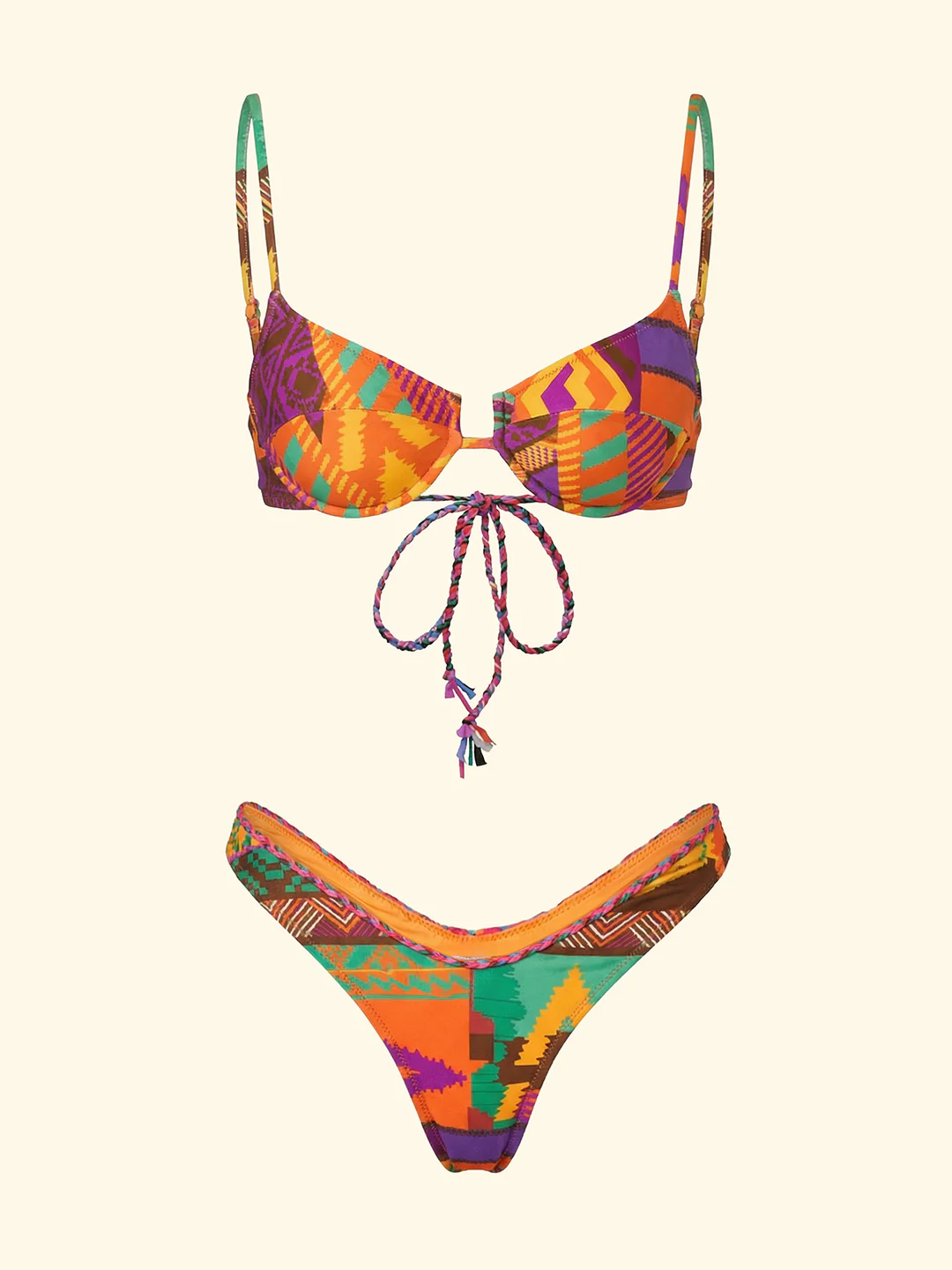 bikini donna reggiseno con ferretto e slip americano fisso fantasia f**k FK26-SW0222X11 UNICO F**K 