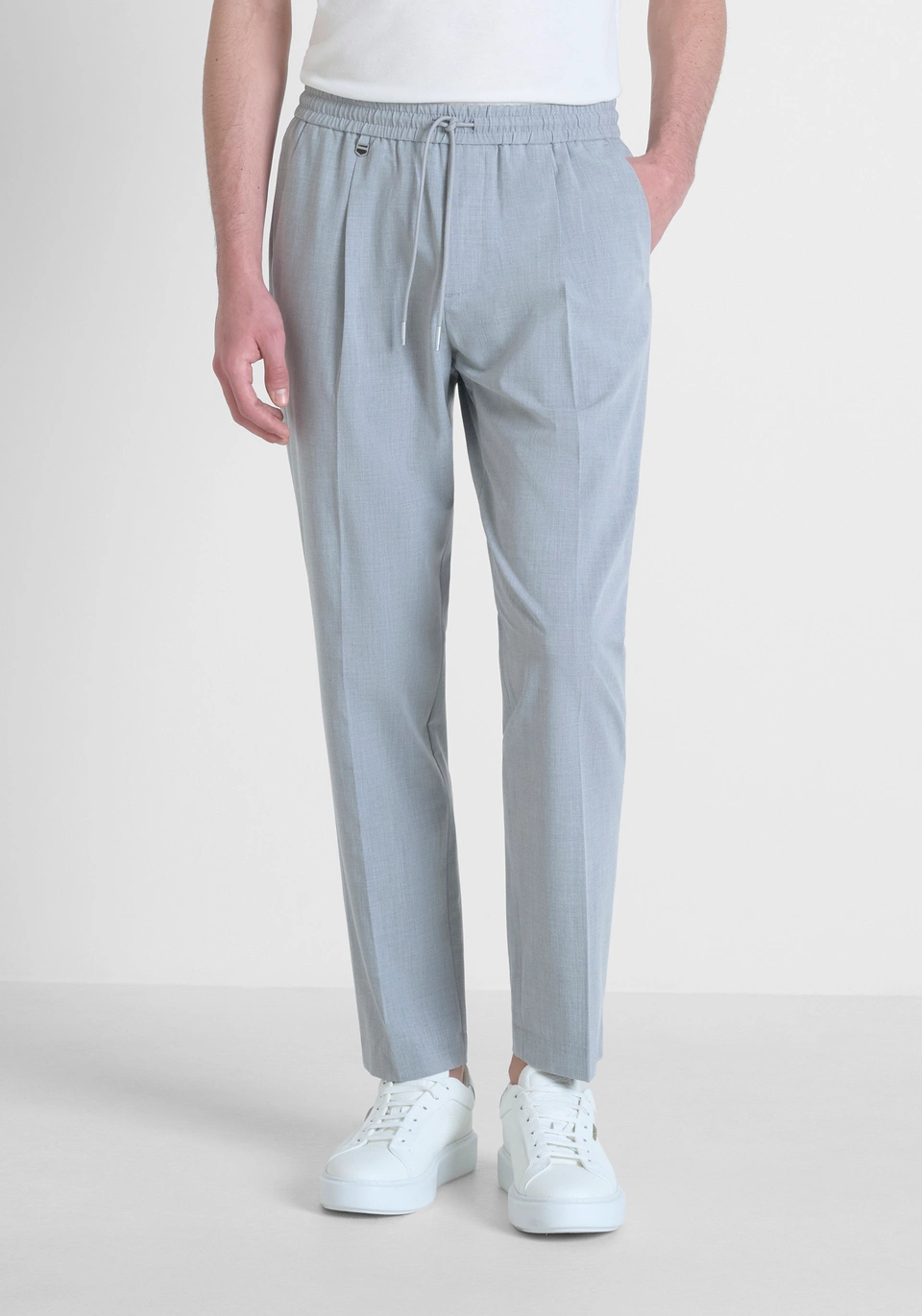 PANTALONI REGULAR FIT "NEIL" IN MISTO VISCOSA ELASTICA MMTR00744 GRIGIO MELANGE ANTONY MORATO 