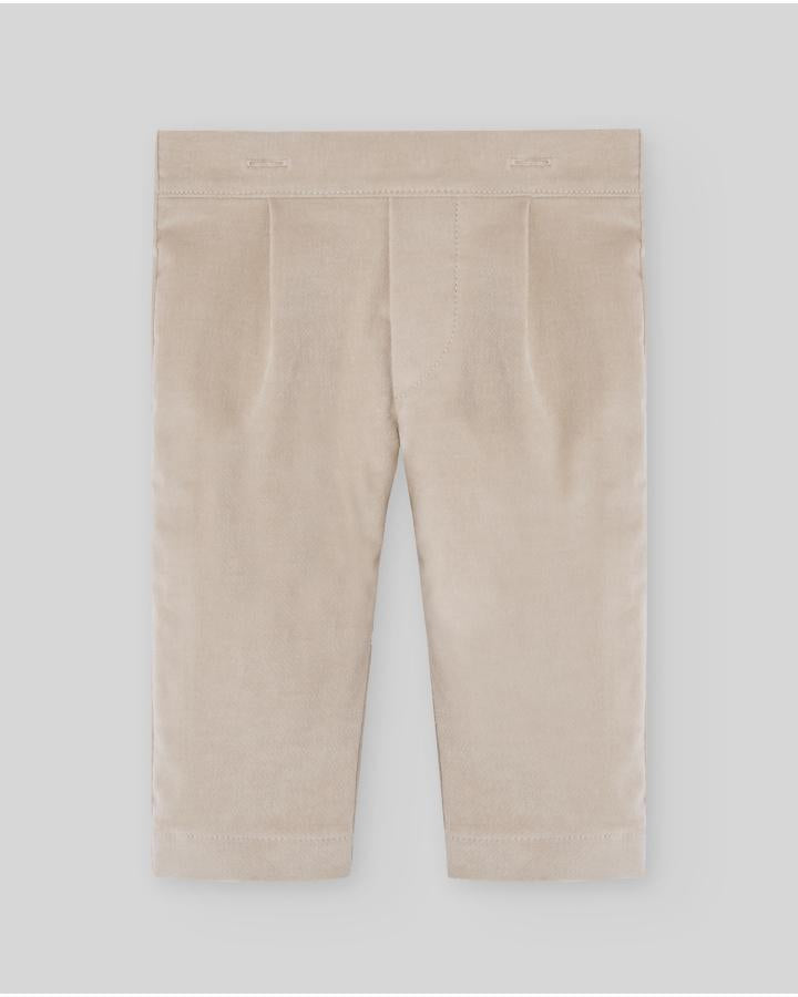 COORDINATO NEONATO CAMICIA E PANTALONE IN VELLUTO PANNA PAZ RODRIGUEZ 106L-152844 PANNA PAZ RODRIGUEZ 