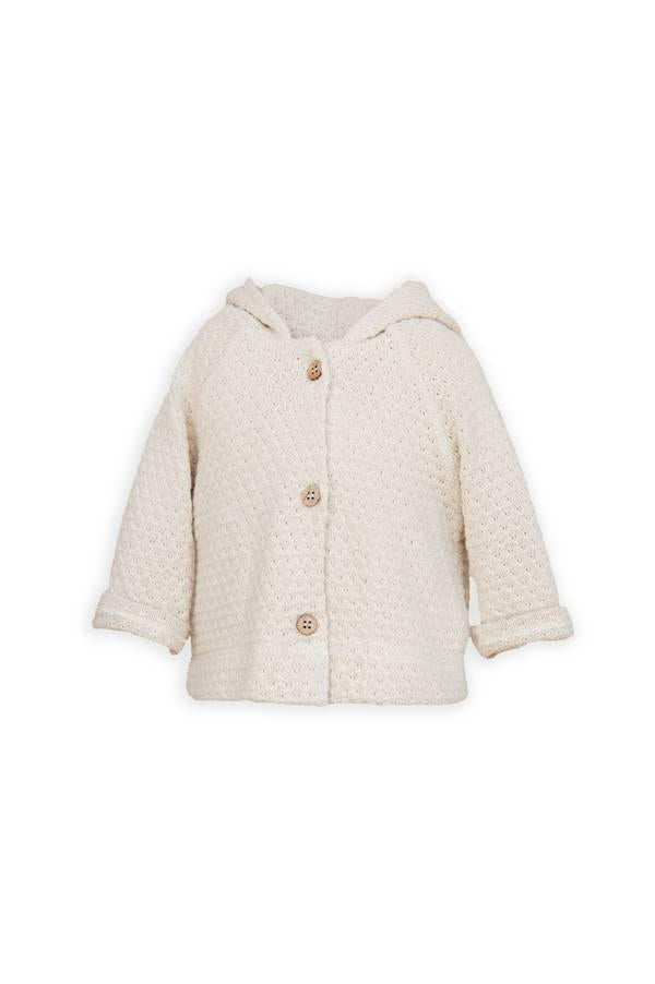 cardigan a maglia con cappuccio 856 SAND BAMBOOM 