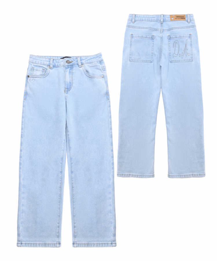 jeans BAMBINO FLARE CON LOGO SUL RETRO LIGHT BLU DANIELE ALESSANDRINI PD00525 LIGHT BLU DANIELE ALESSANDRINI 