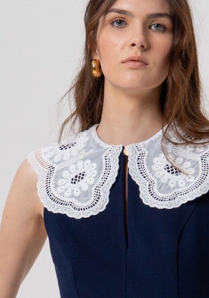 abito donna a ruota con colletto IN PIZZO BLU FRACOMINA FR26SD1005W71601 DARK BLU FRACOMINA 