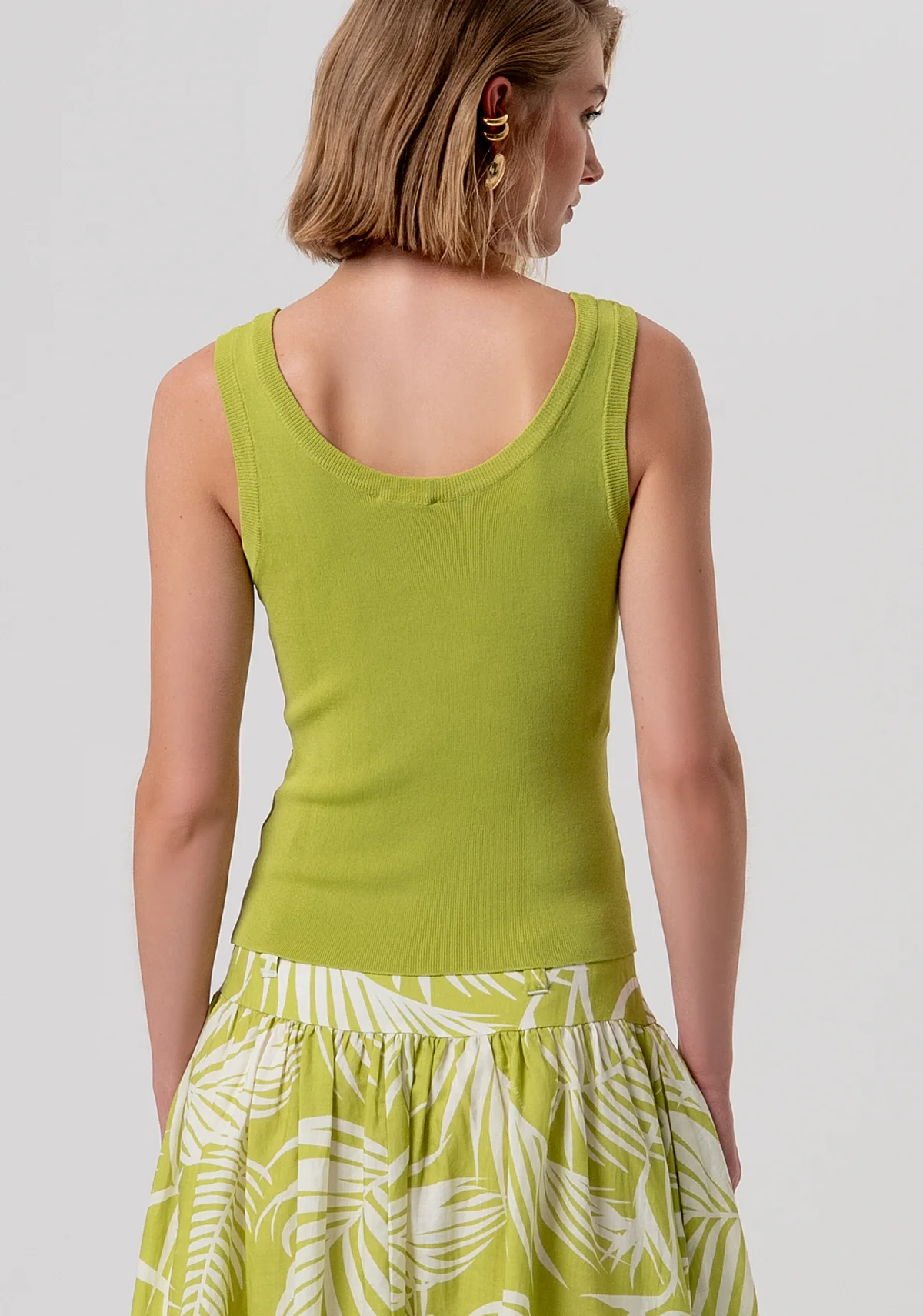 top DONNA SLIM SENZA MANICHE  in maglia  OLIVA FRACOMINA FR26ST4005K524R9 OLIVA FRACOMINA 
