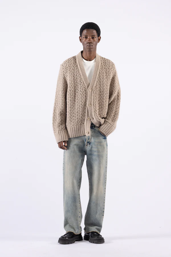 CARDIGAN UOMO OVERSIZE IN MISTO LANA BEIGE I'M BRIAN MA3401 BEIGE I'M BRIAN 