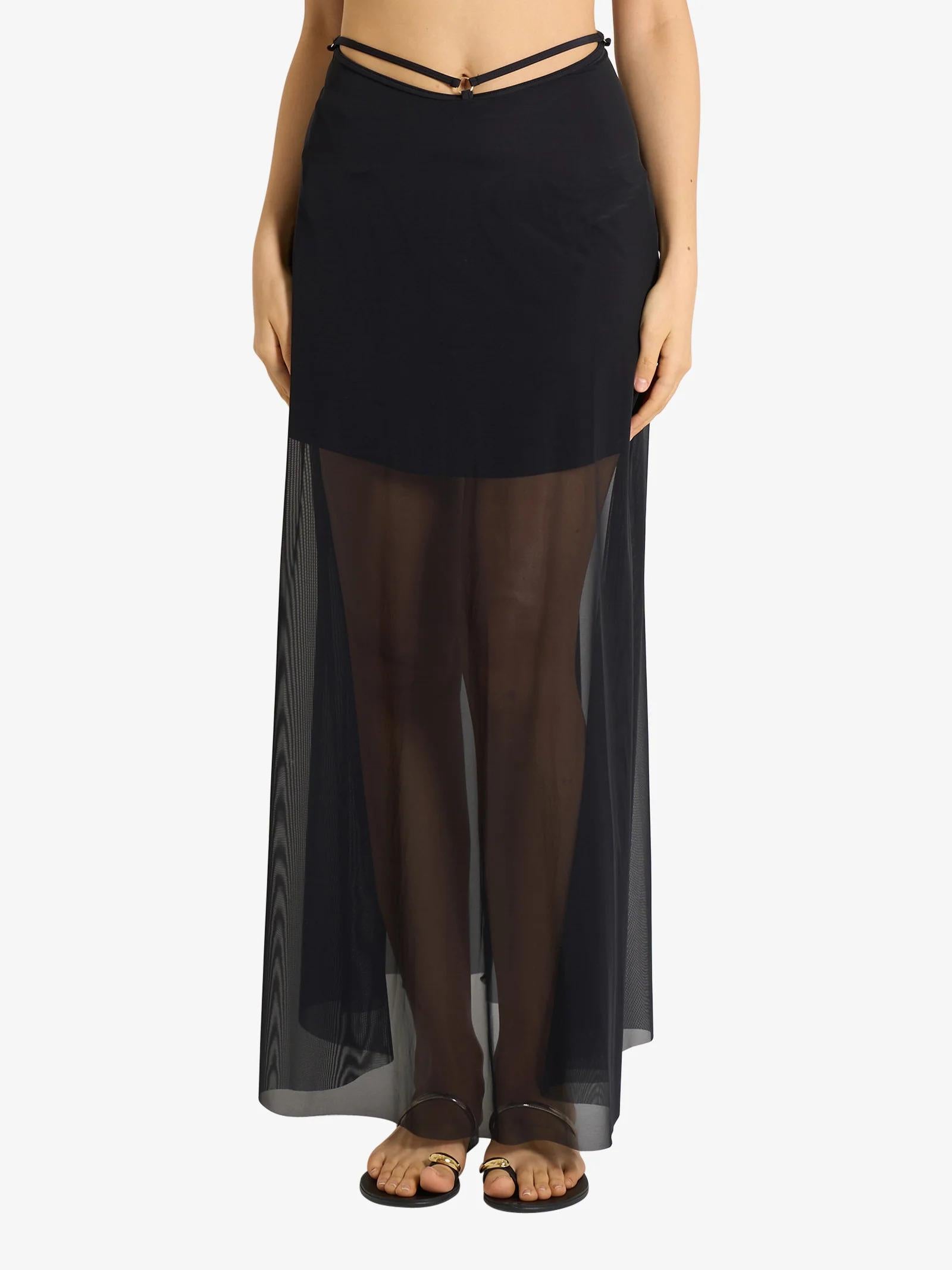 gonna donna lunga in tulle nero cotazur GOC61098 NERO COTAZUR 