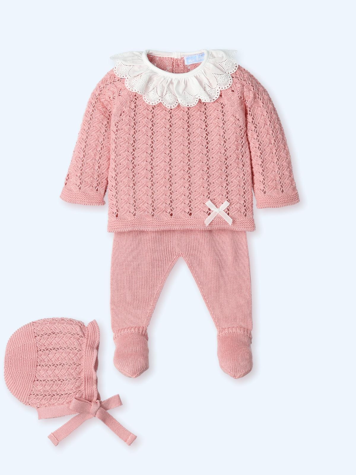COORDINATO NEONATA IN MAGLIA LAVORATO 3 PEZZI BLOSSOM MAC ILUSION 0012G BLOSSOM MAC ILUSION KIDS 