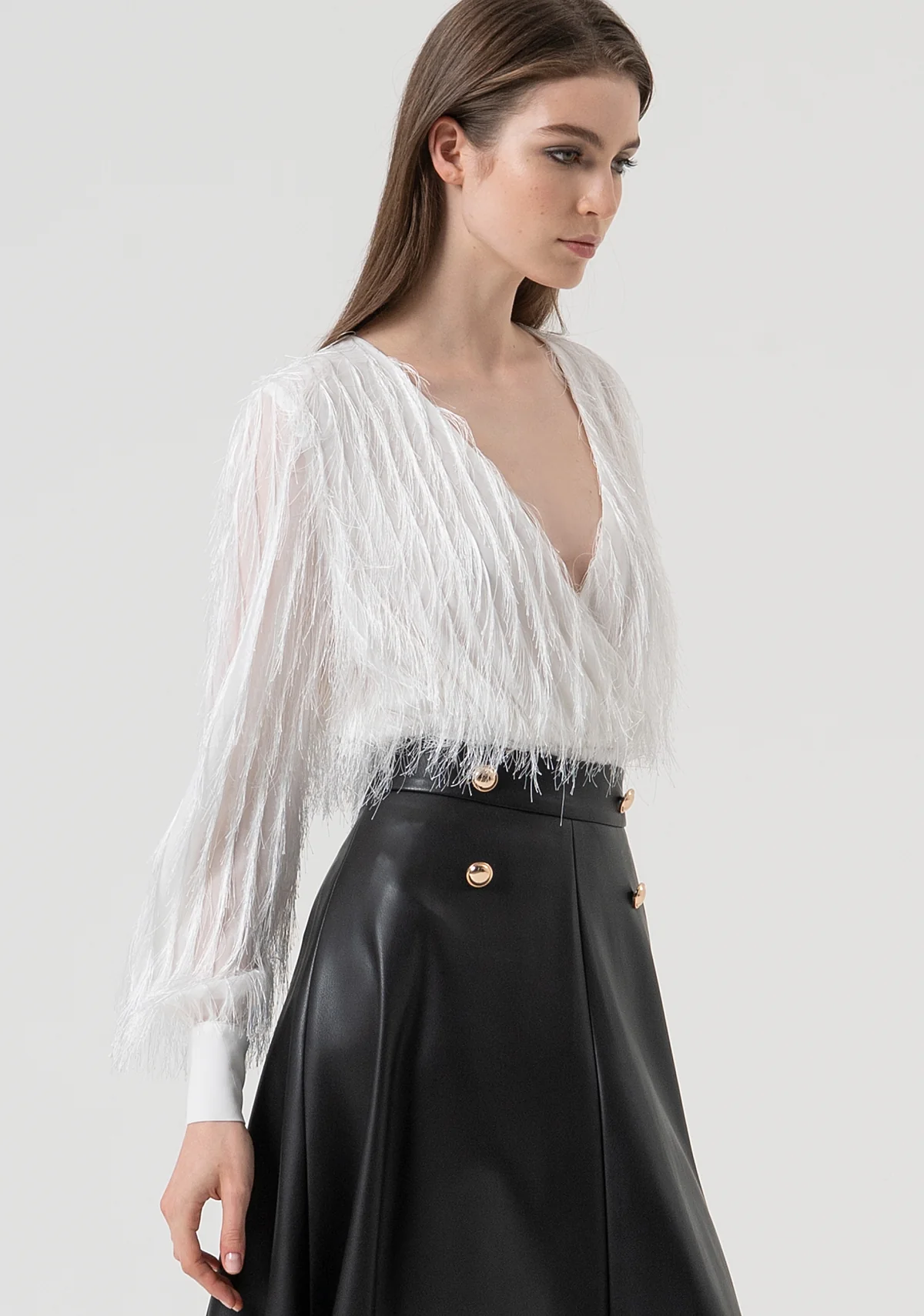 GONNA DONNA ECOPELLA A RUOTA NERA FRACOMINA FR25WG3002P41101 BLACK FRACOMINA 