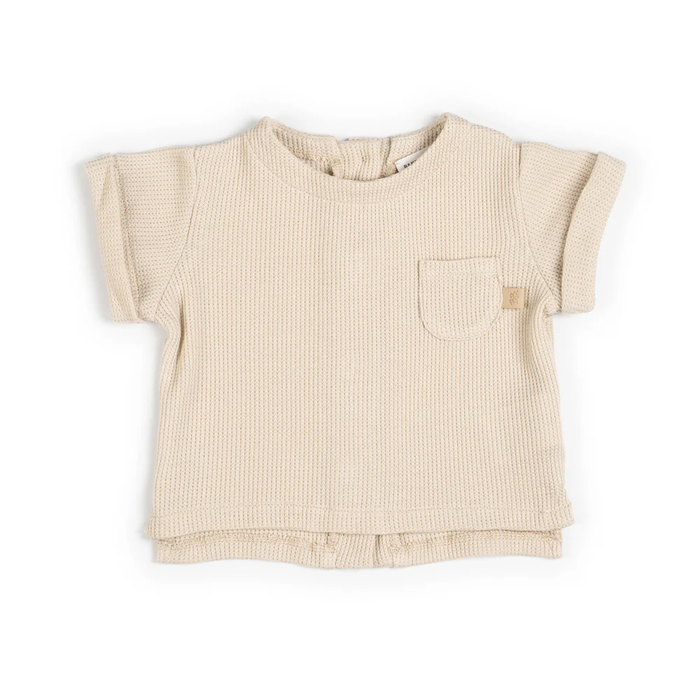 t-shirt NEONATO apertura SUL RETRO  ALMOND CREAM BAMBOOM 1115TE ALMOND CREAM BAMBOOM 