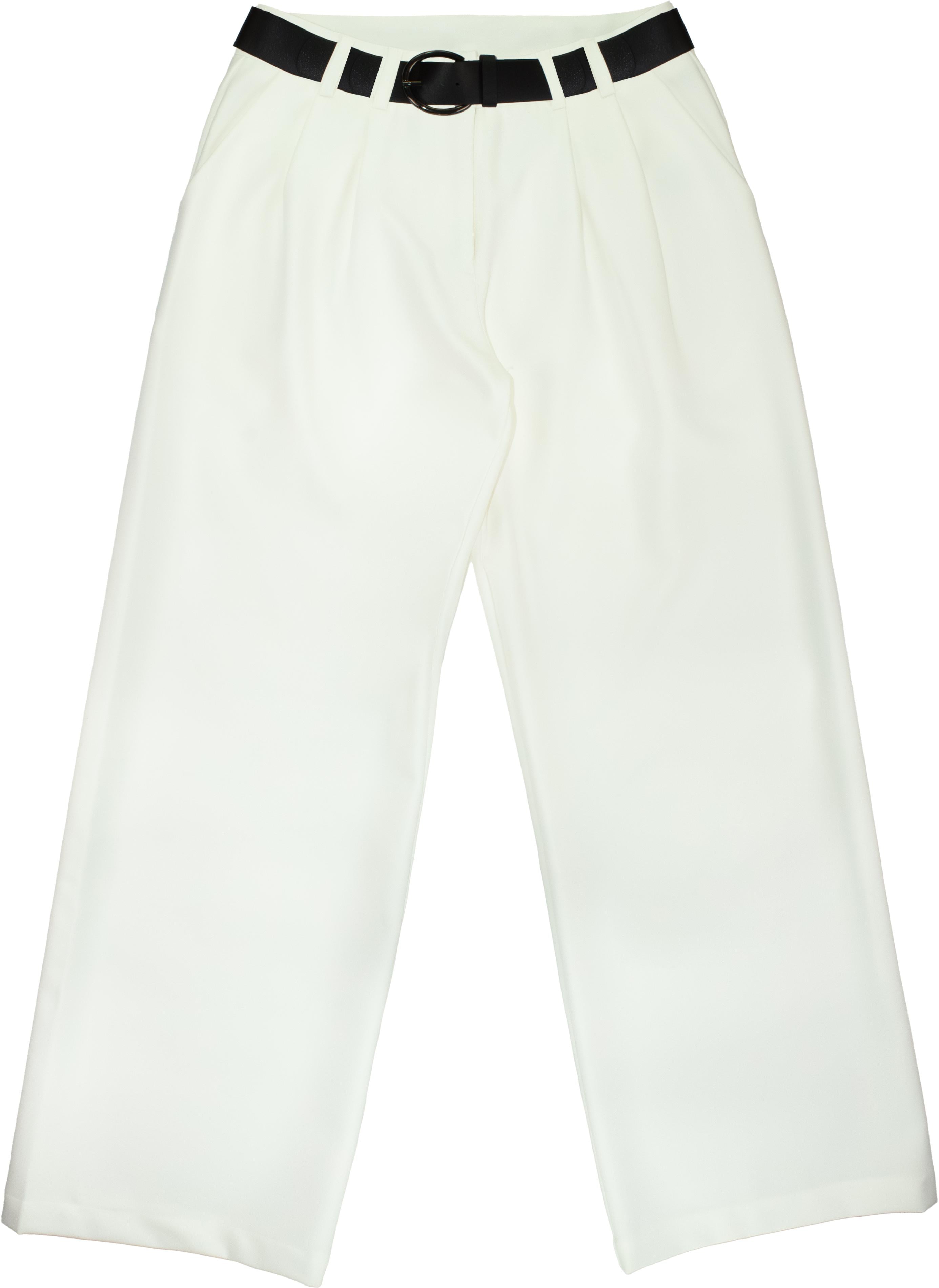 pantalone bambina con cintura bianco to be too T1304 LATTE TO BE TOO 