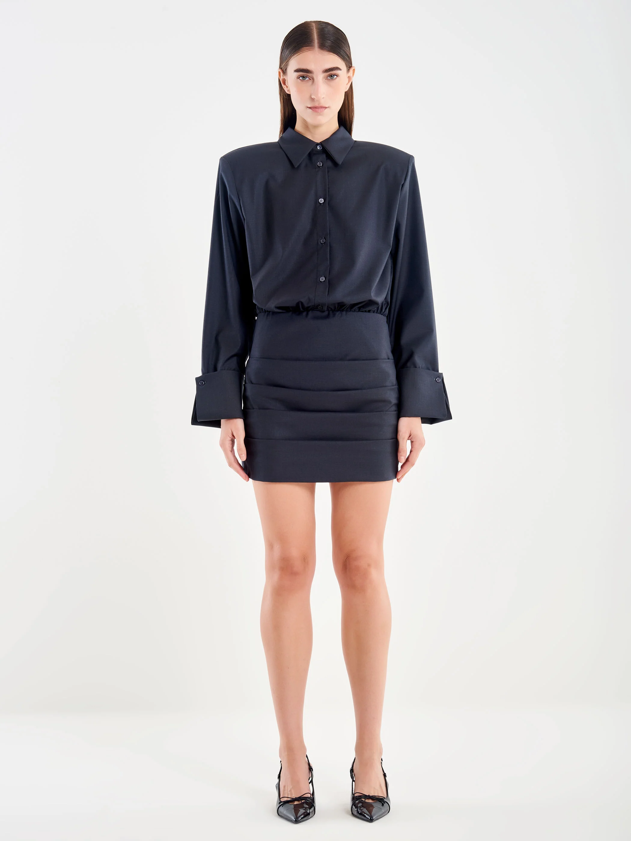 abito DONNA EFFETTO camicia CON MAXI SPALLINE GRIGIO VICOLO TF0953 GRIGIO VICOLO 