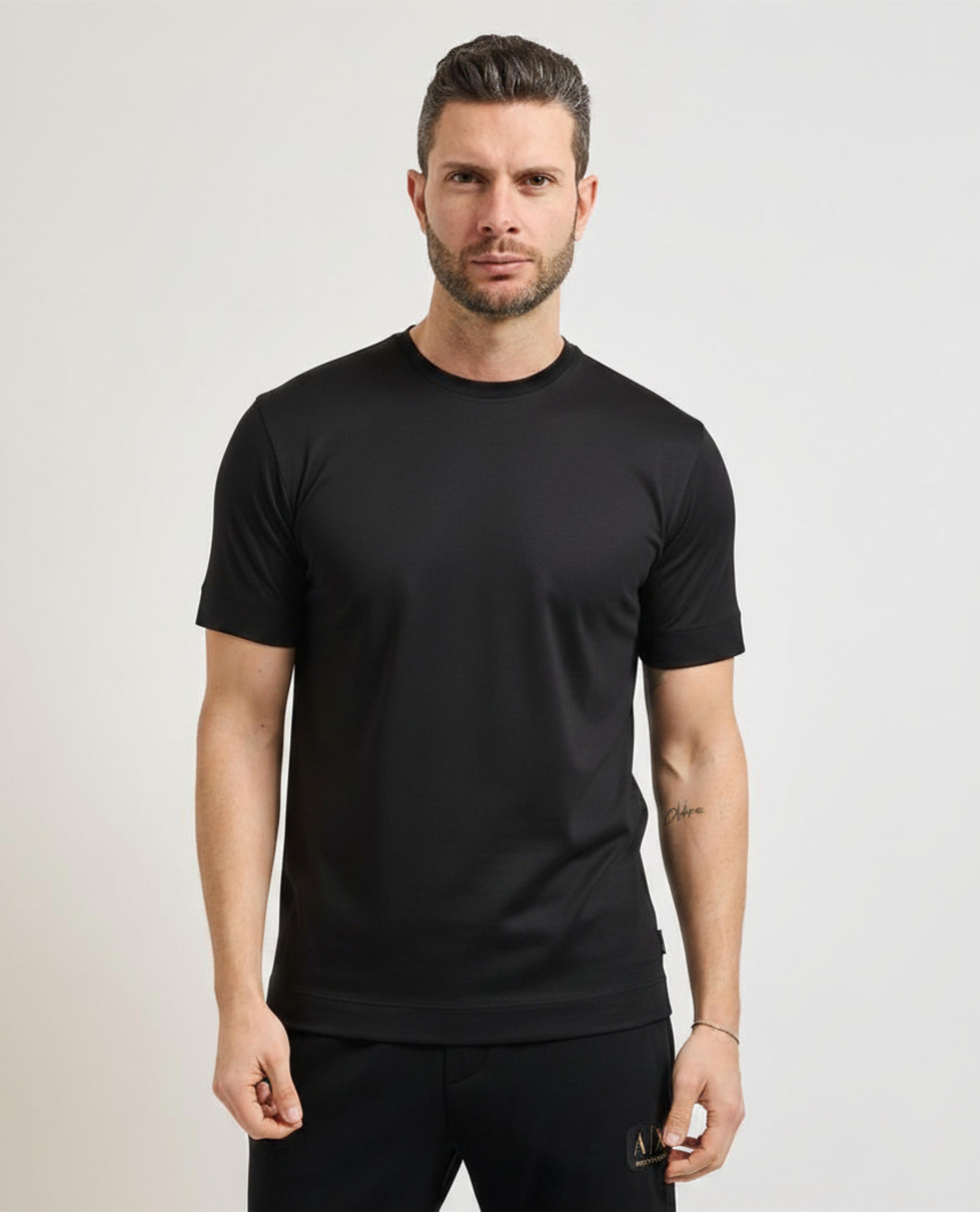 T-SHIRT UOMO MEZZA MANICA FILO DI SCOZIA NERO GAZZARRINI TE210G NERO GAZZARINI 