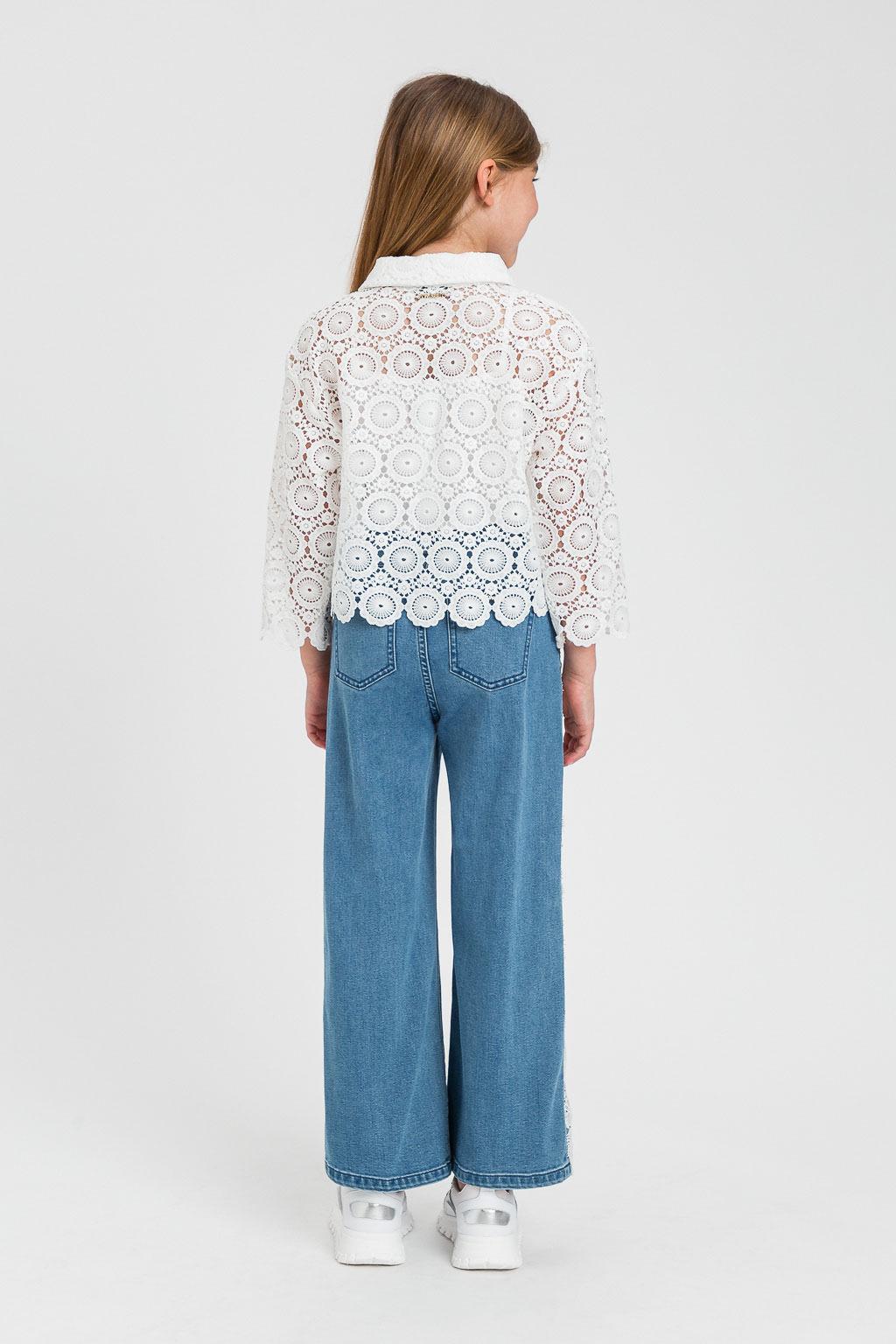 CAMICIA BAMBINA IN PIZZO CON TOP BIANCO TWINSET 261GJ2Q25 BIANCO TWINSET KIDS 