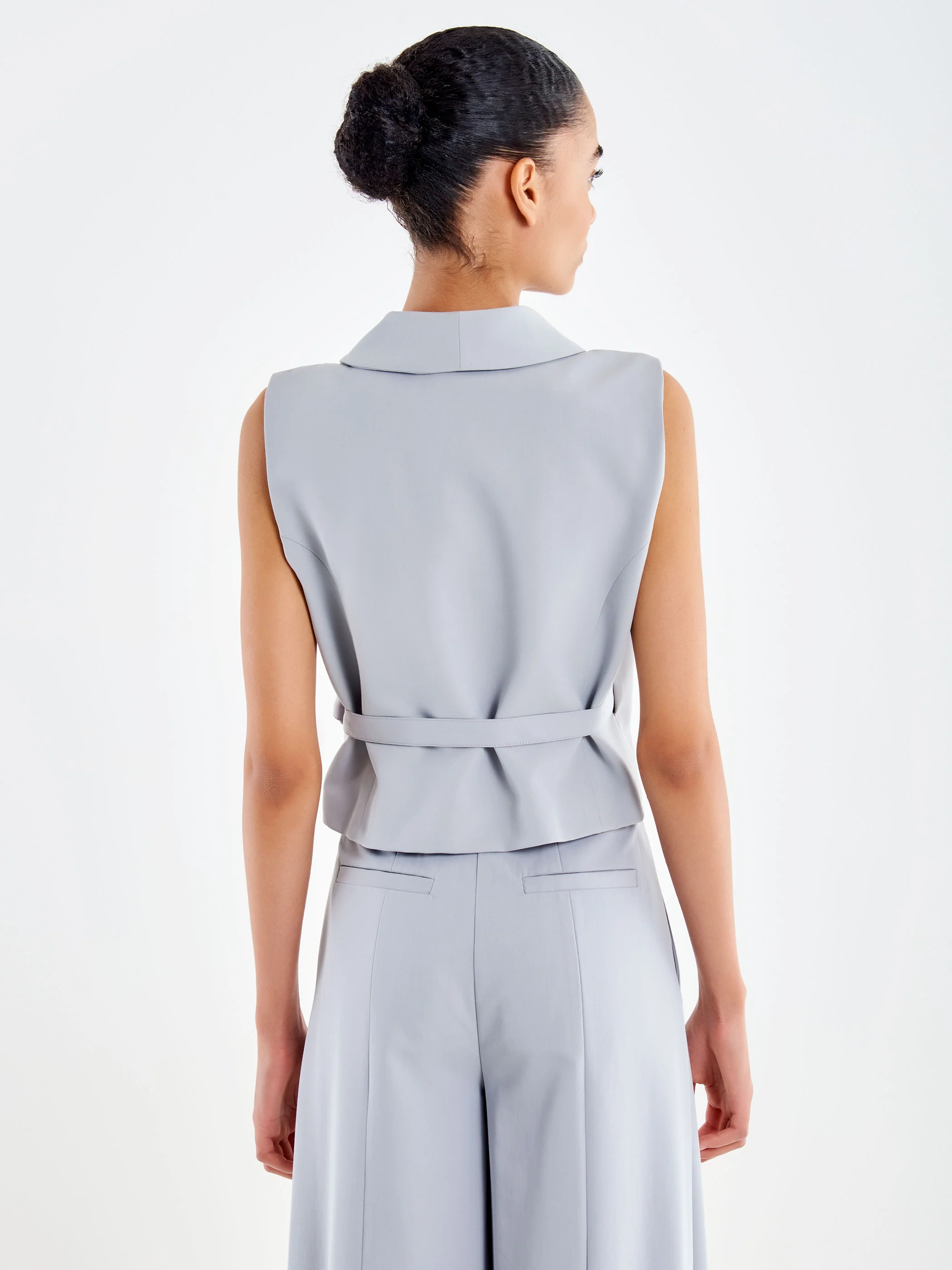 gilet DONNA SMANICATO CON CINTURINO GRIGIO VICOLO <BR/> TAB0140 GRIGIO FUME VICOLO 