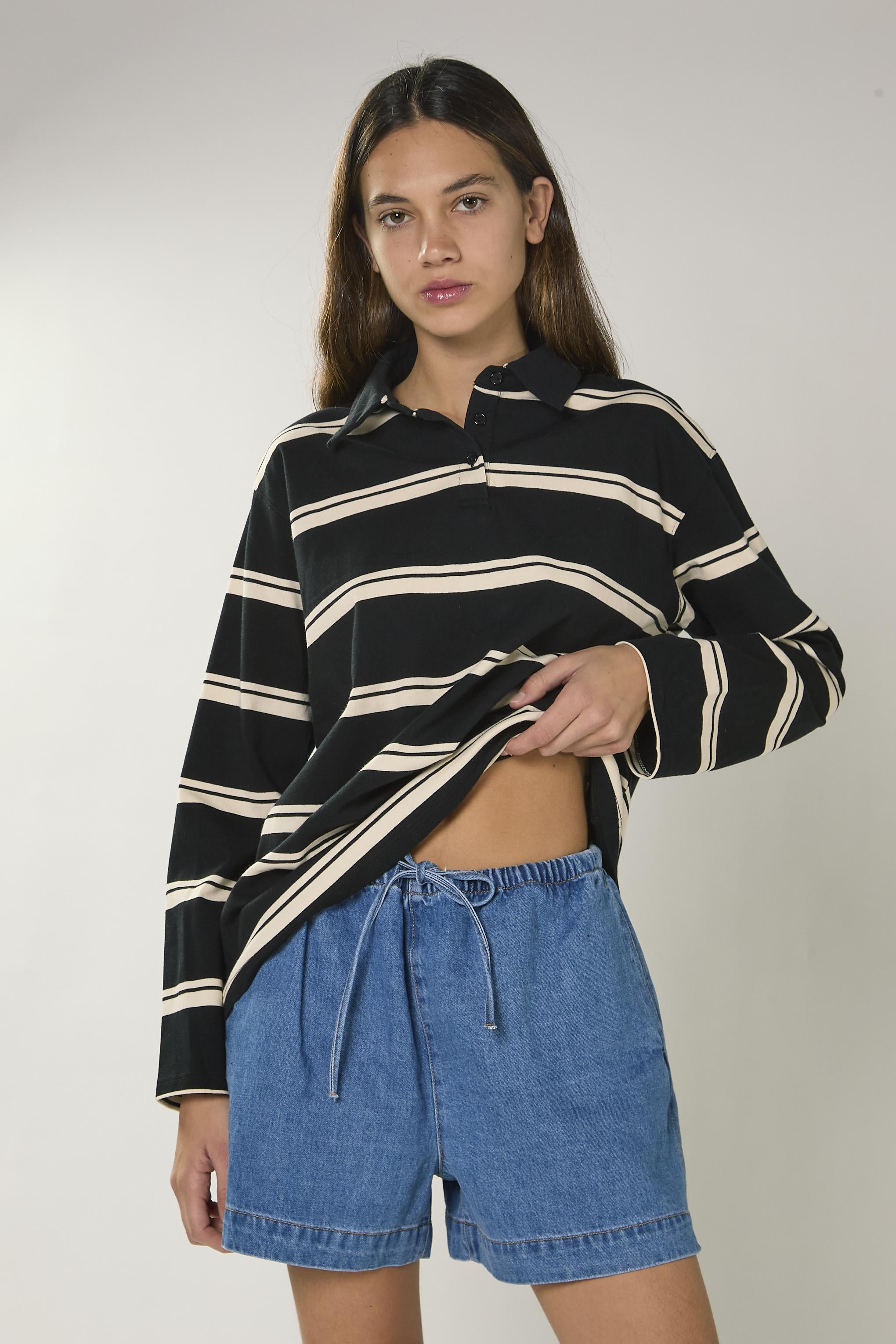 SHORTS DONNA CON CULISSE IN DENIM GLAMOROUS KA 7552 WHASHED BLU GLAMOROUS 