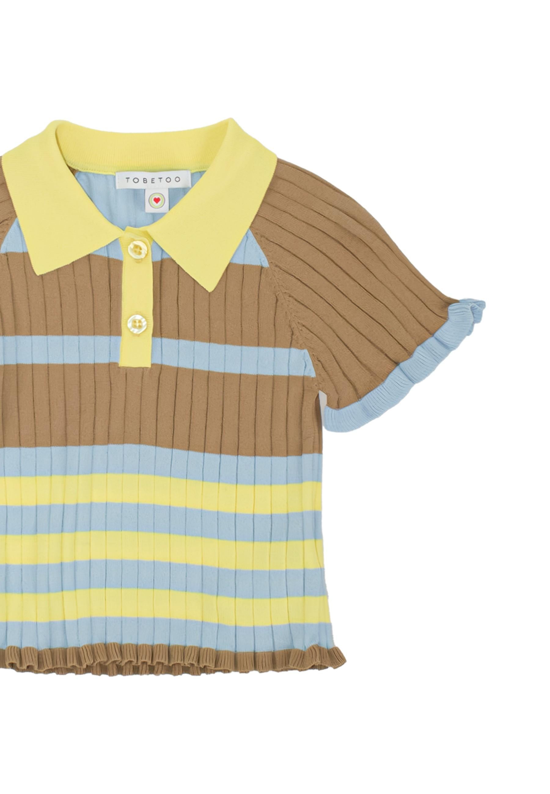 POLO BAMBINA IN MAGLIA A RIGHE MULTICOLORE TO BE TOO TB1565M UNICA TO BE TOO 