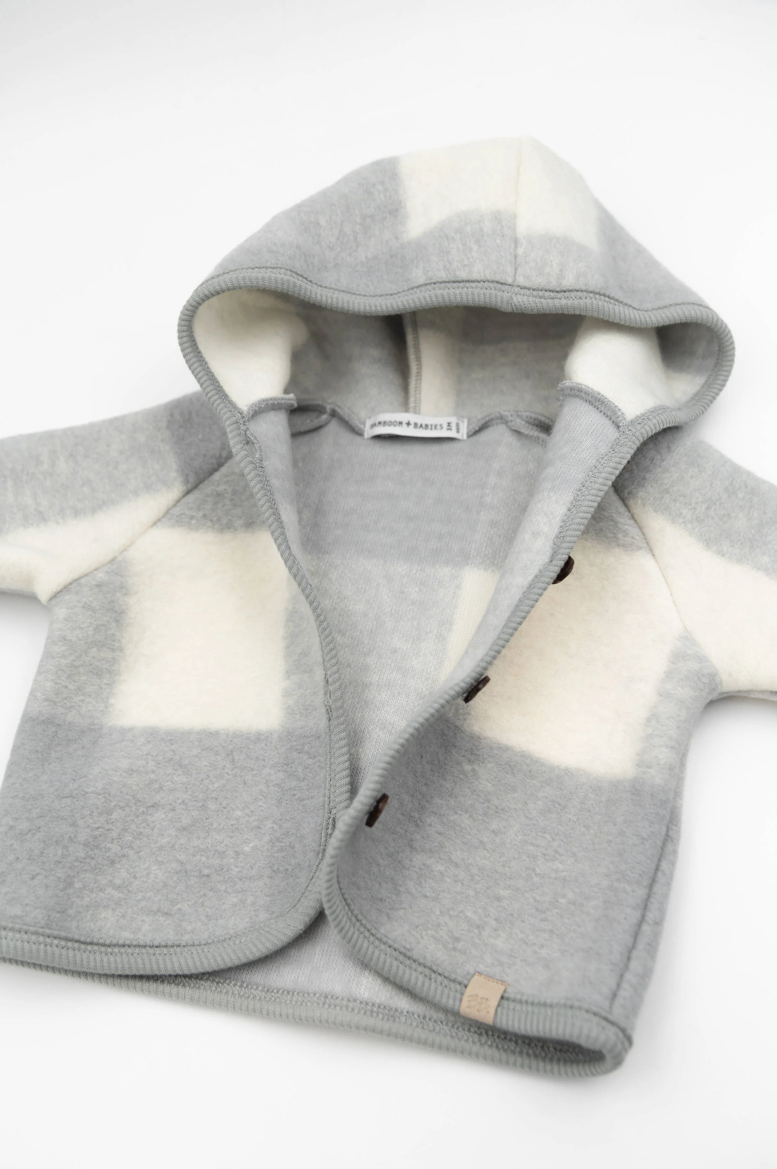 FELPA neonato LANA COTTA CON CAPPUCCIO bamboom 1038 MOSS GREY BAMBOOM 