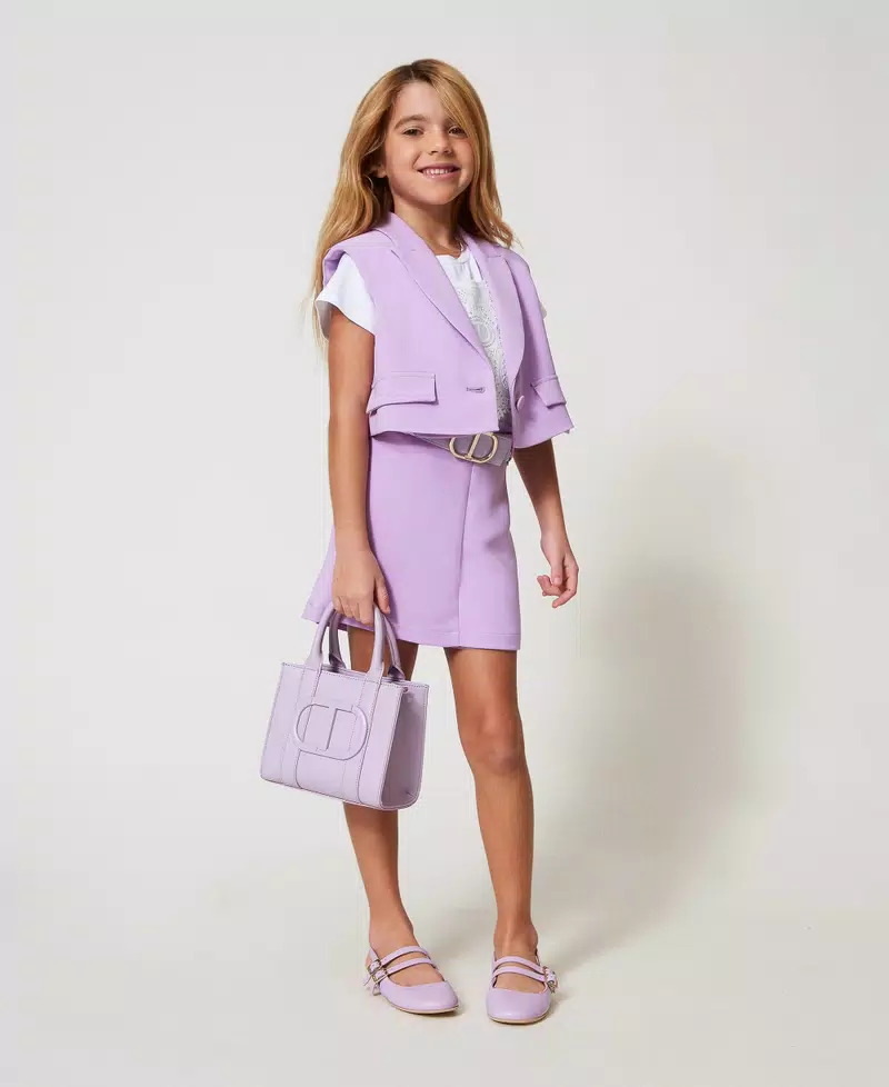 Gonna pantalone in crêpe 251GJ2QN7 PASTEL VIOLET TWINSET KIDS 