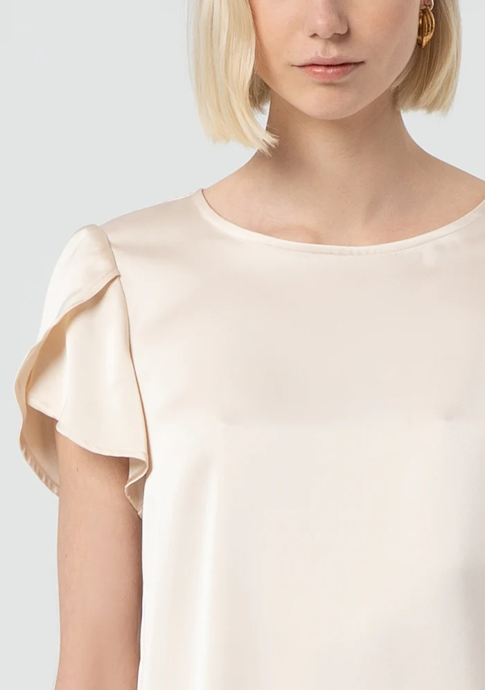 Top regular in raso<BR/> FR25ST1014W73301 SAND FRACOMINA 
