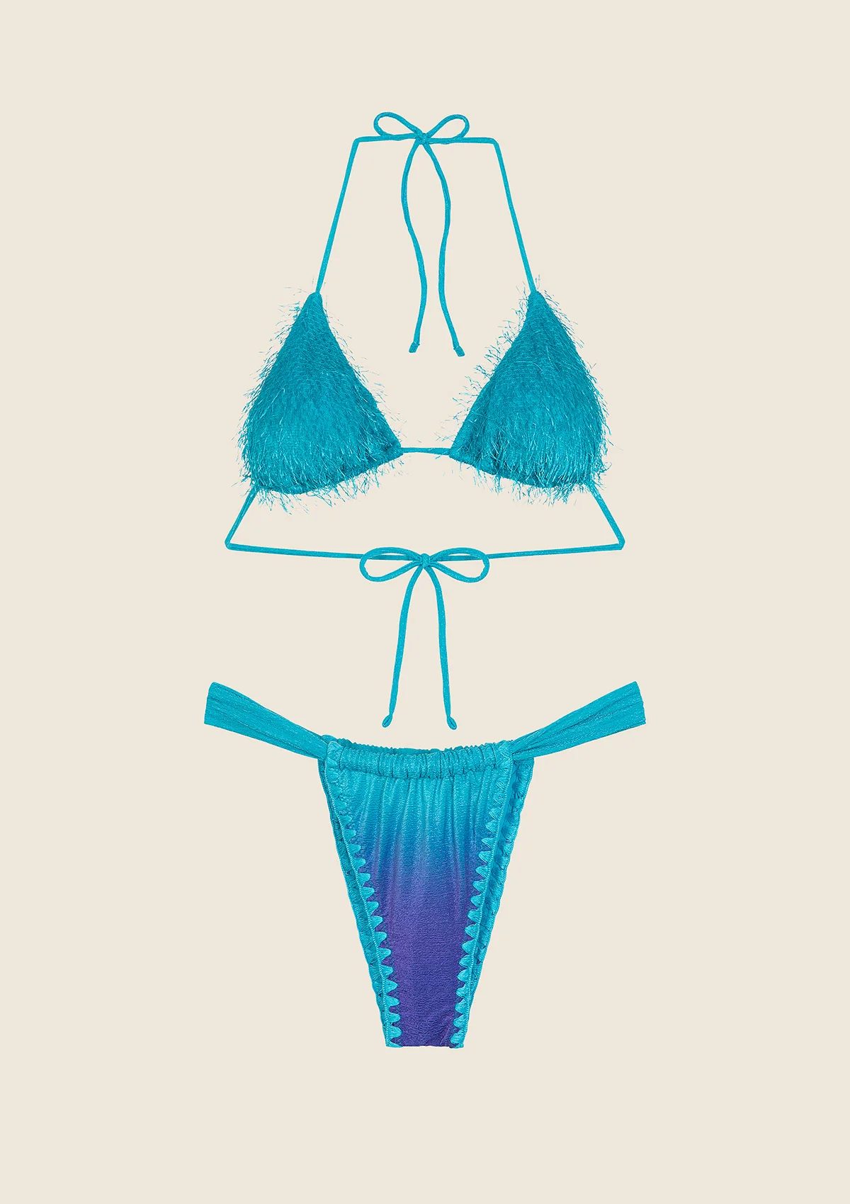 Bikini Donna F**K Triangolo con Slip Brasiliano Fisso Fantasia<BR/> FK25-1131X46 UNICO F**K 