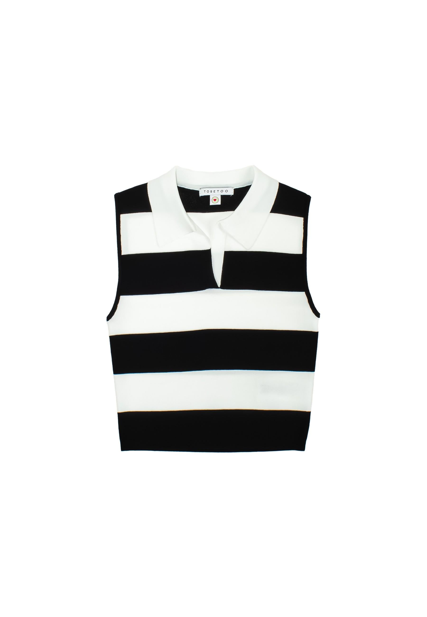POLO RAGAZZA  IN FILO A RIGHE BIANCO E NERO TO BE TOO T1326T NERO/BIANCO TO BE TOO 