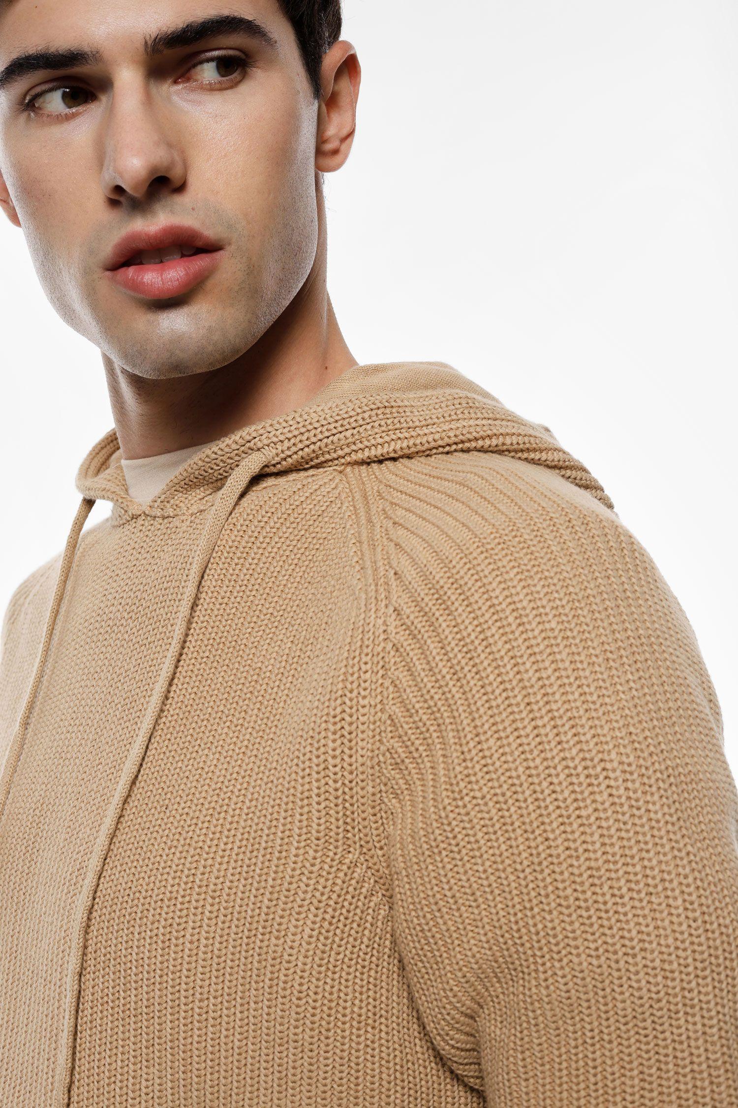 Maglione uomo con cappuccio a maniche lunghe cammello imperial M8857130U02 CAMMELLO IMPERIAL  UOMO 