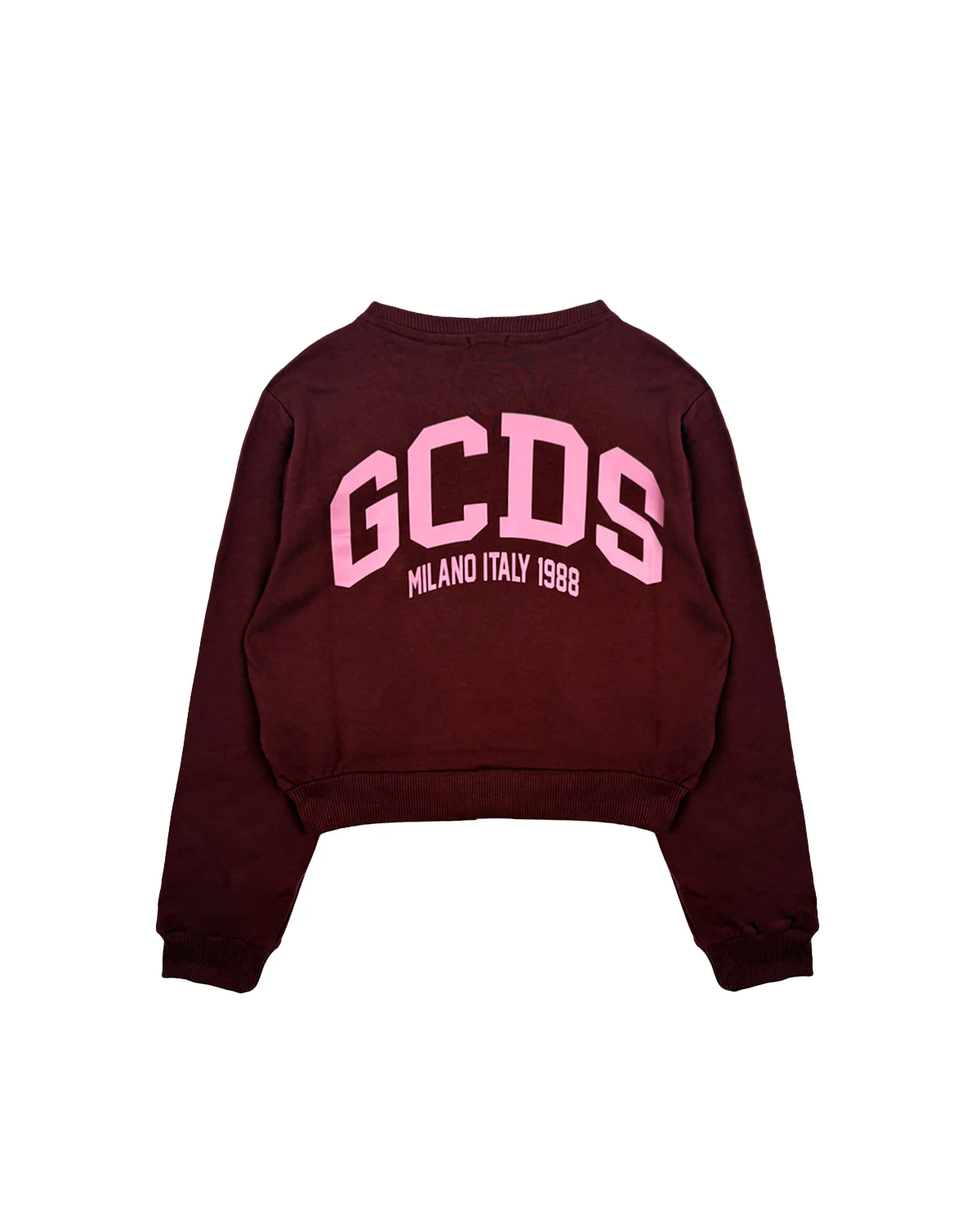 FELPA BAMBINA CROP LOGO LOUNGE BURGUNDY GCDS B2JW1531BA5 BURGUNDY GCDS KIDS 