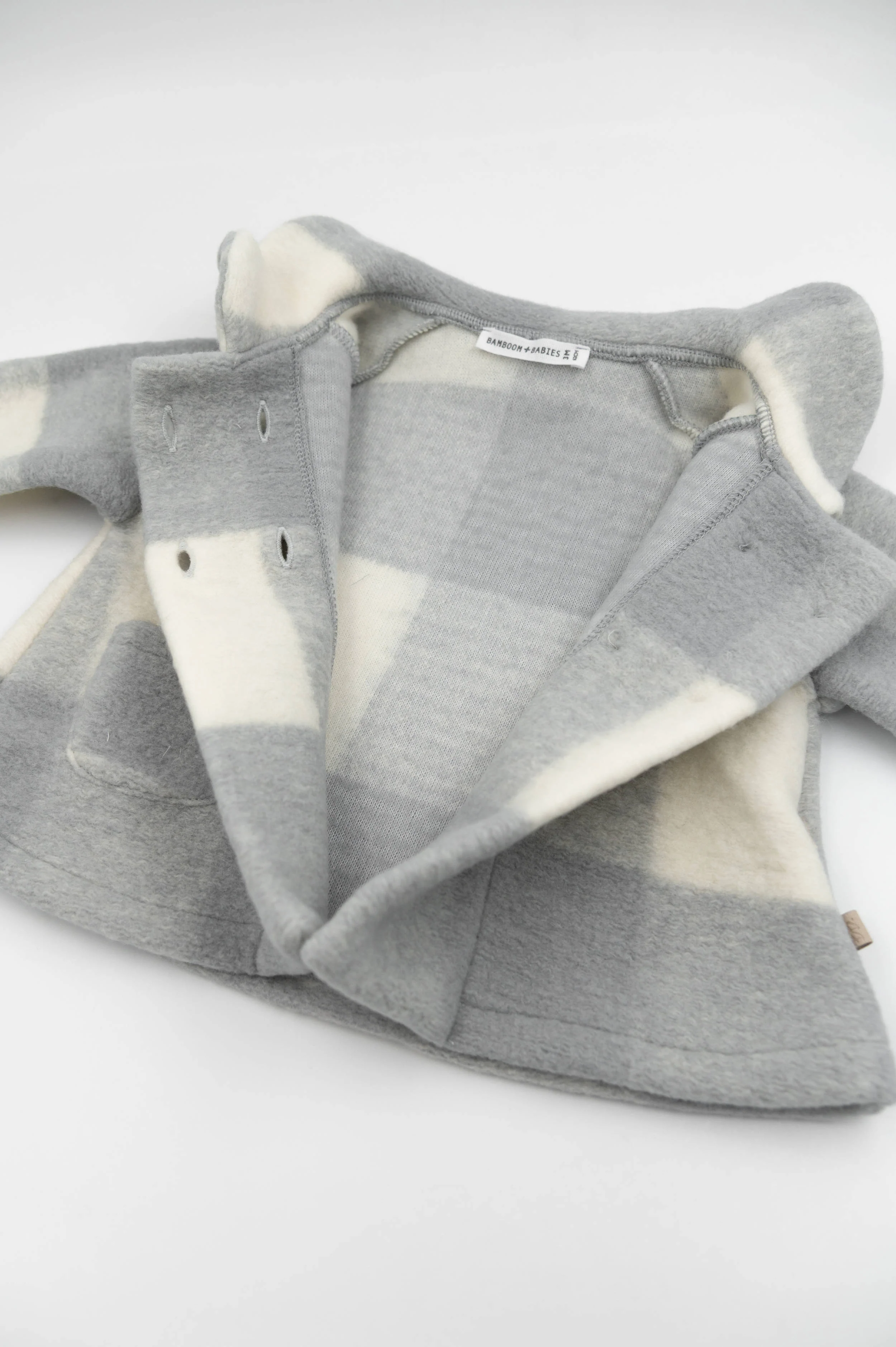 cappotto bimba in lana svasato grey bamboom 1039 MOSS GREY BAMBOOM 