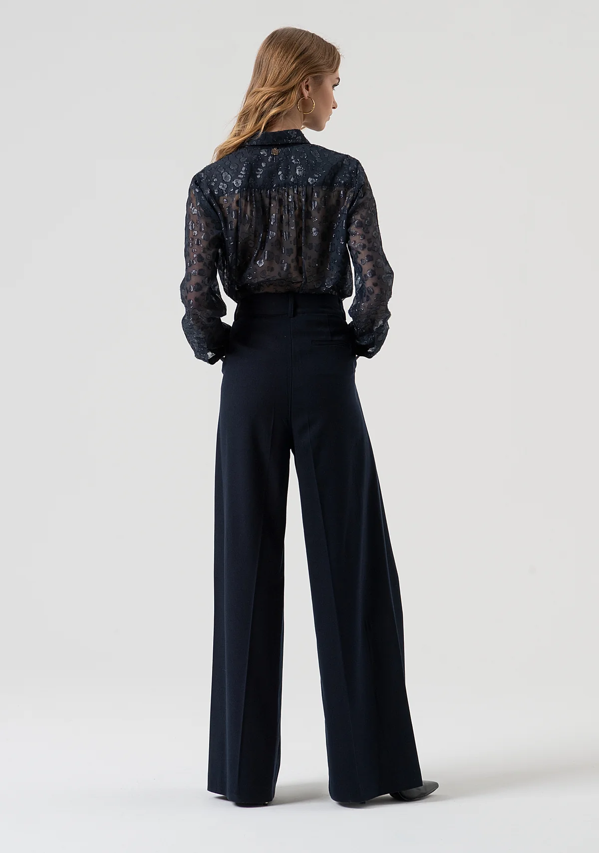 pantalone flare FR25WV3007W80031 DARK BLUE FRACOMINA 