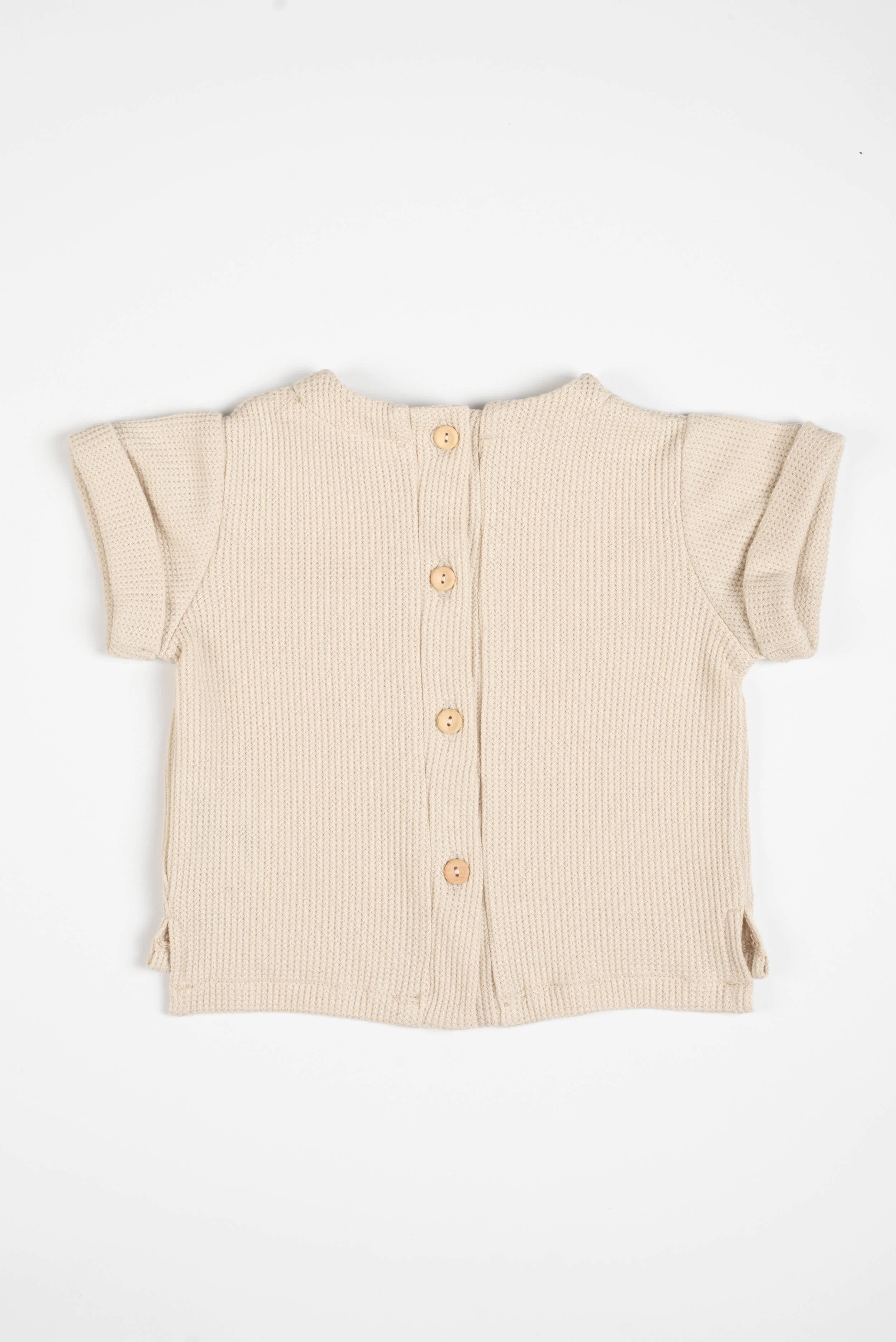 t-shirt NEONATO apertura SUL RETRO  ALMOND CREAM BAMBOOM 1115TE ALMOND CREAM BAMBOOM 