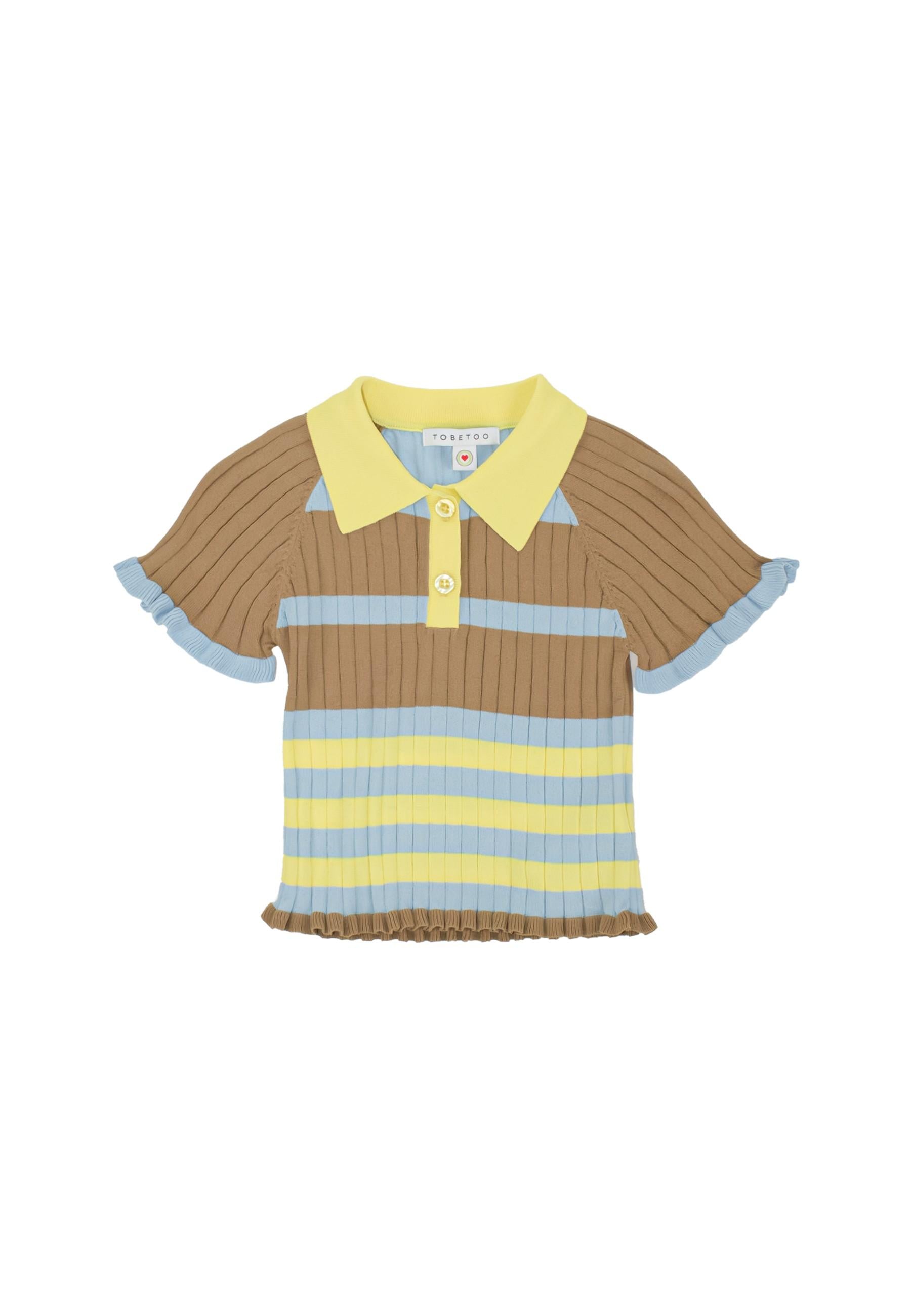 POLO BAMBINA IN MAGLIA A RIGHE MULTICOLORE TO BE TOO TB1565M UNICA TO BE TOO 