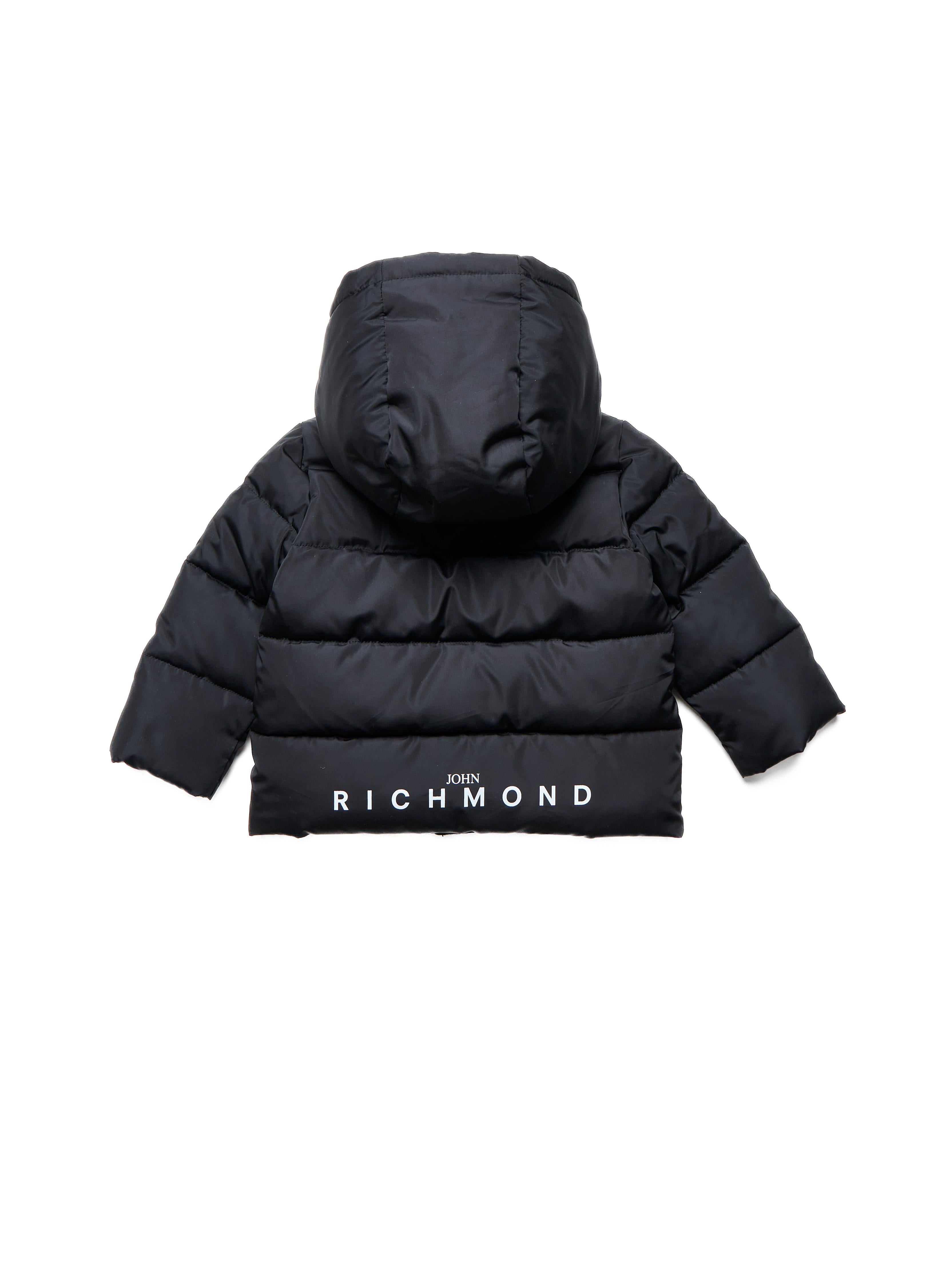 PIUMINO NEONATO MILLWALL CON CAPPUCCIO E LOGO NERO RICHMOND RIA25011PI BLACK JOHN RICHMOND JUNIOR 