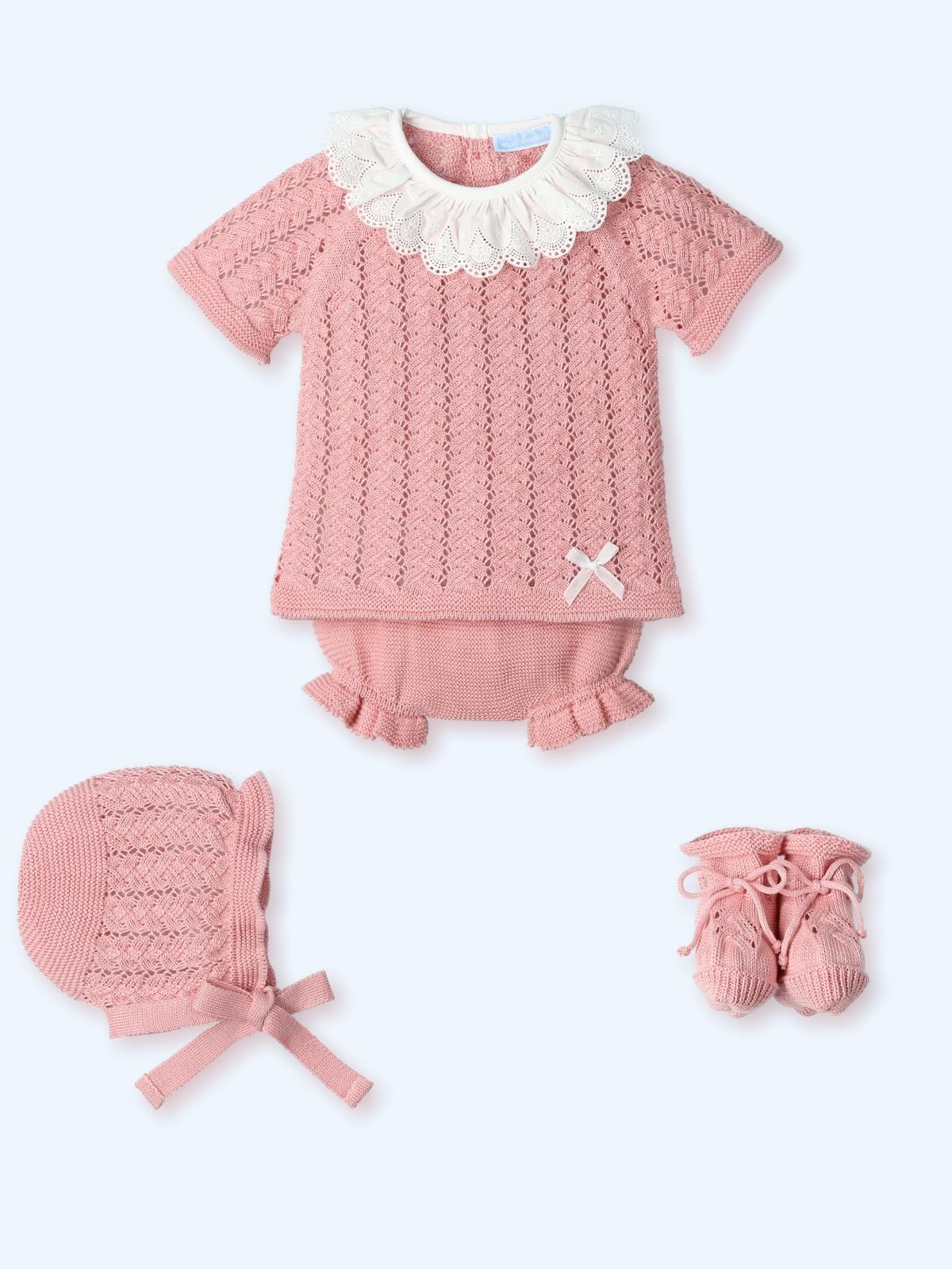 COORDINATO NEONATA IN MAGLIA CON COLLETTO 4 PEZZI BLOSSOM MAC ILUSION 0035 BLOSSOM MAC ILUSION KIDS 