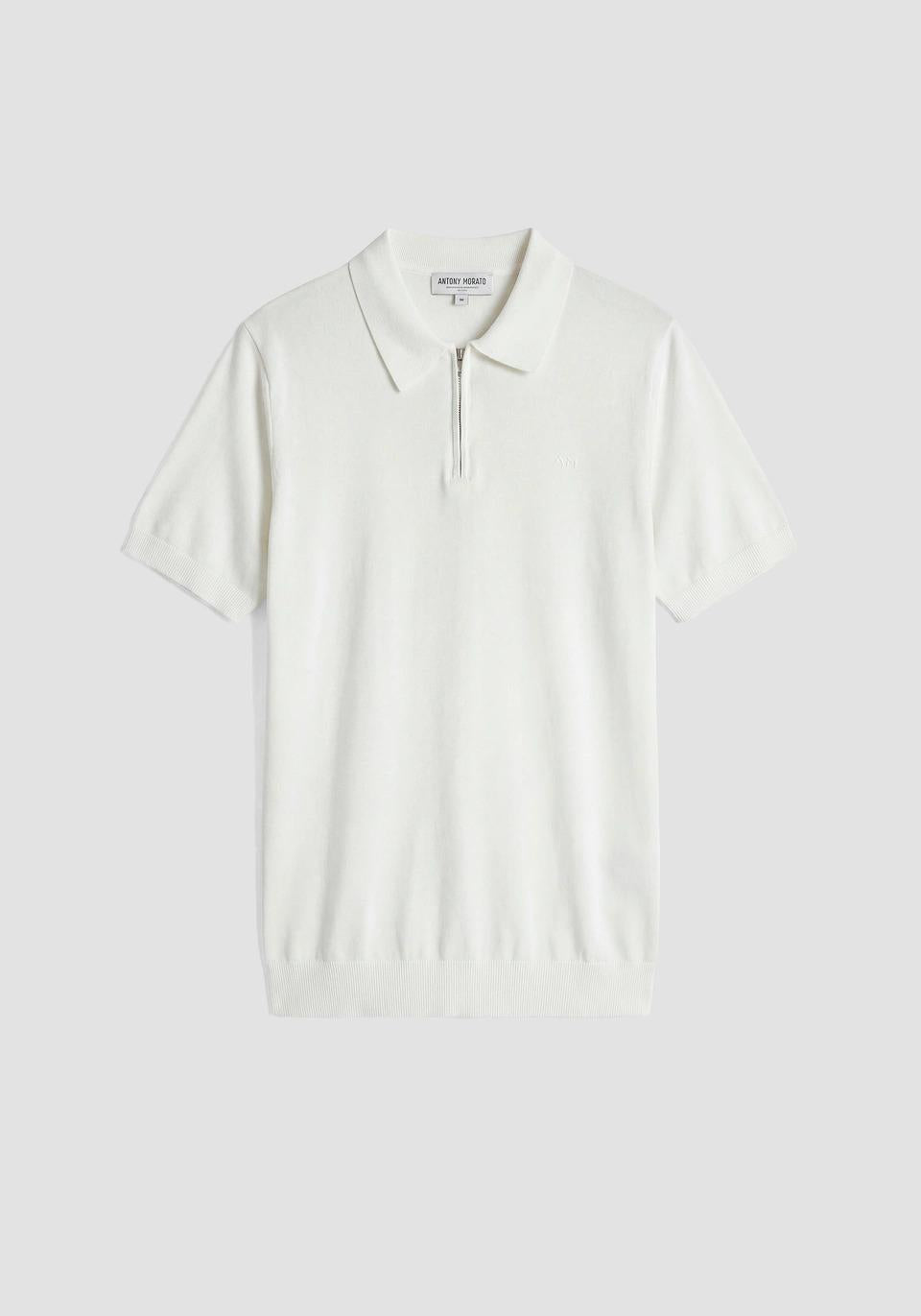 POLO UOMO MEZZA MANICA IN MAGLIA CON ZIP BIANCO ANTONY MORATO MMSW01596 YA200076 PANNA ANTONY MORATO 