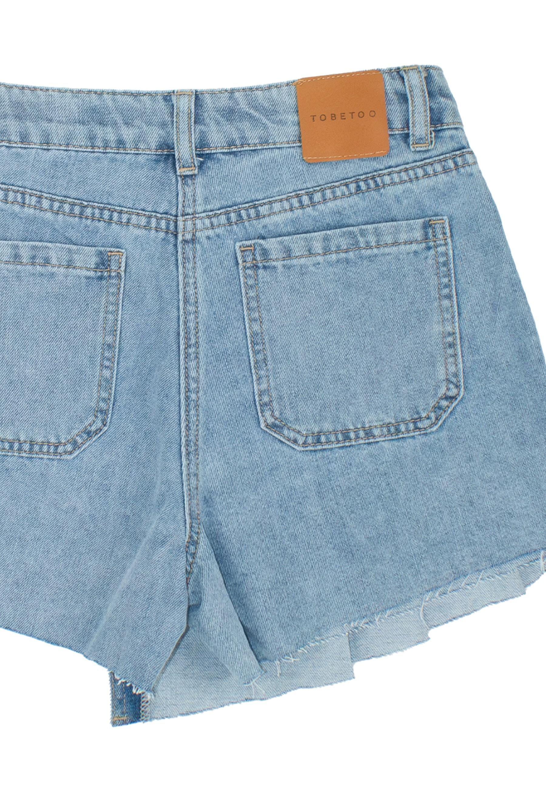 SHORTS BAMBINA IN DENIM CON PIEGHE E DETTAGLI LUMINOSI TO BE TOO T1392P JEANS TO BE TOO 