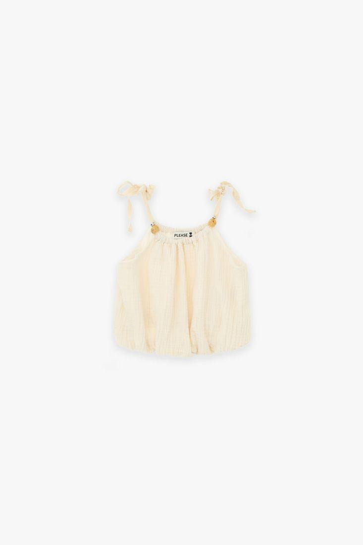 top in mussola CC88080G72 ALMOND MILK PLEASE KIDS 