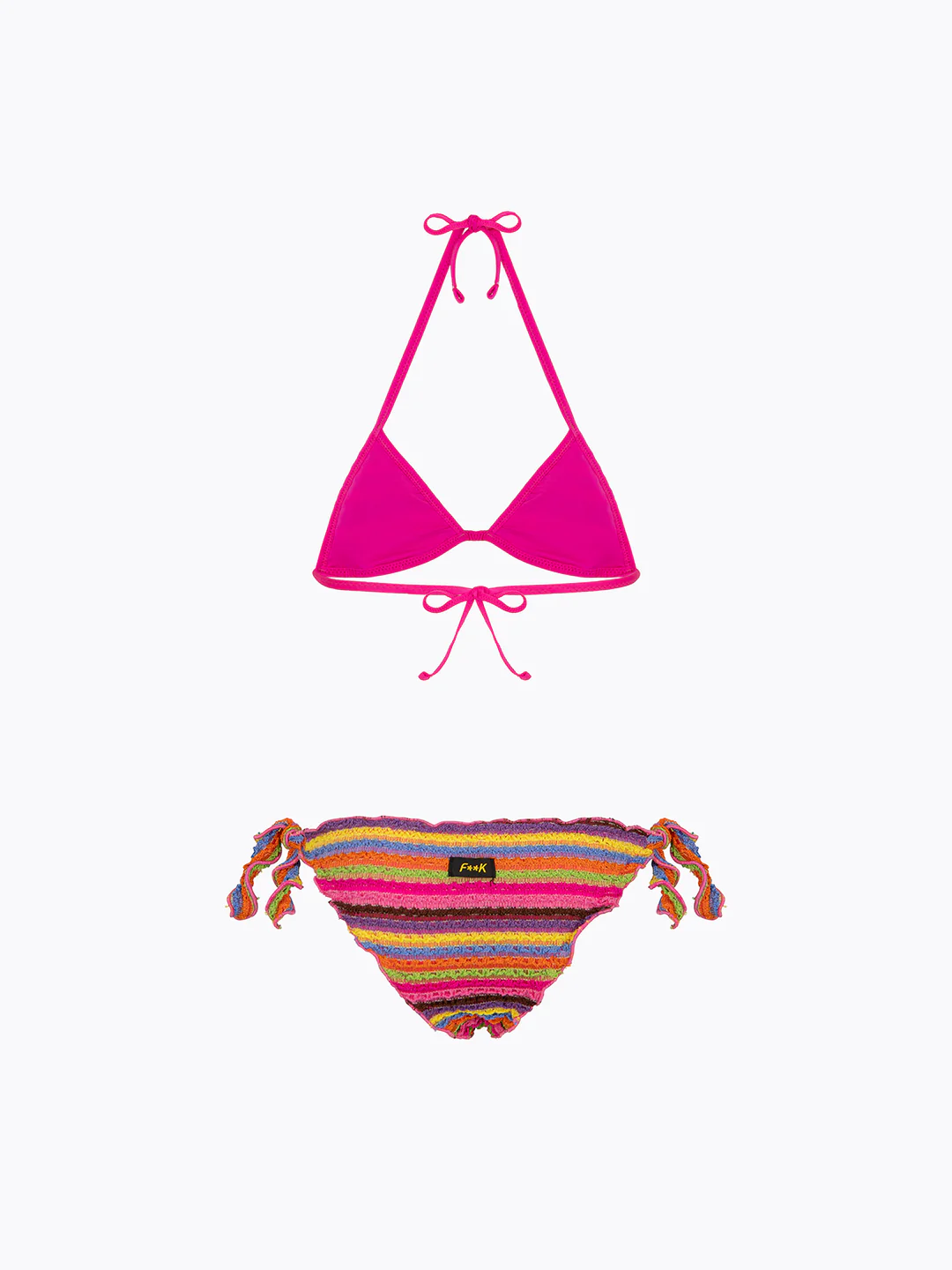 bikini bambina triangolo e slip regolabile multicolore f**k FJ26-SG0600MC UNICA F**K KIDS 