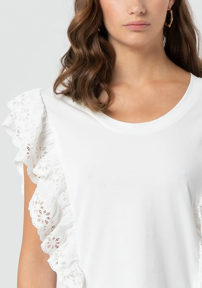 Top regular in jersey<BR/> FR25ST2016J401R1 CREAM FRACOMINA 