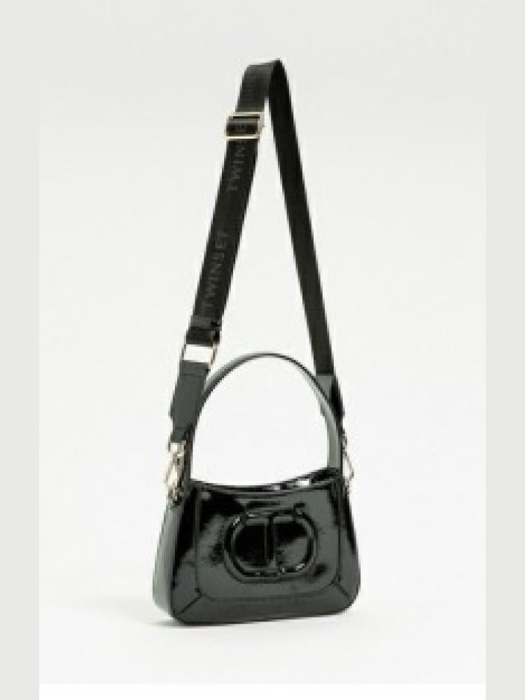 BORSA BAMBINA HOBO CON TRACOLLA IN VERNICE NERO TWINSET 252GJ8012 NERO TWINSET KIDS 