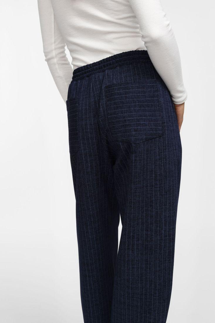 PANTALONE DOONA ELASTICO IN VITA A TRIGHE BLU PLEASE P3K1DLH000 JEANS PLEASE 