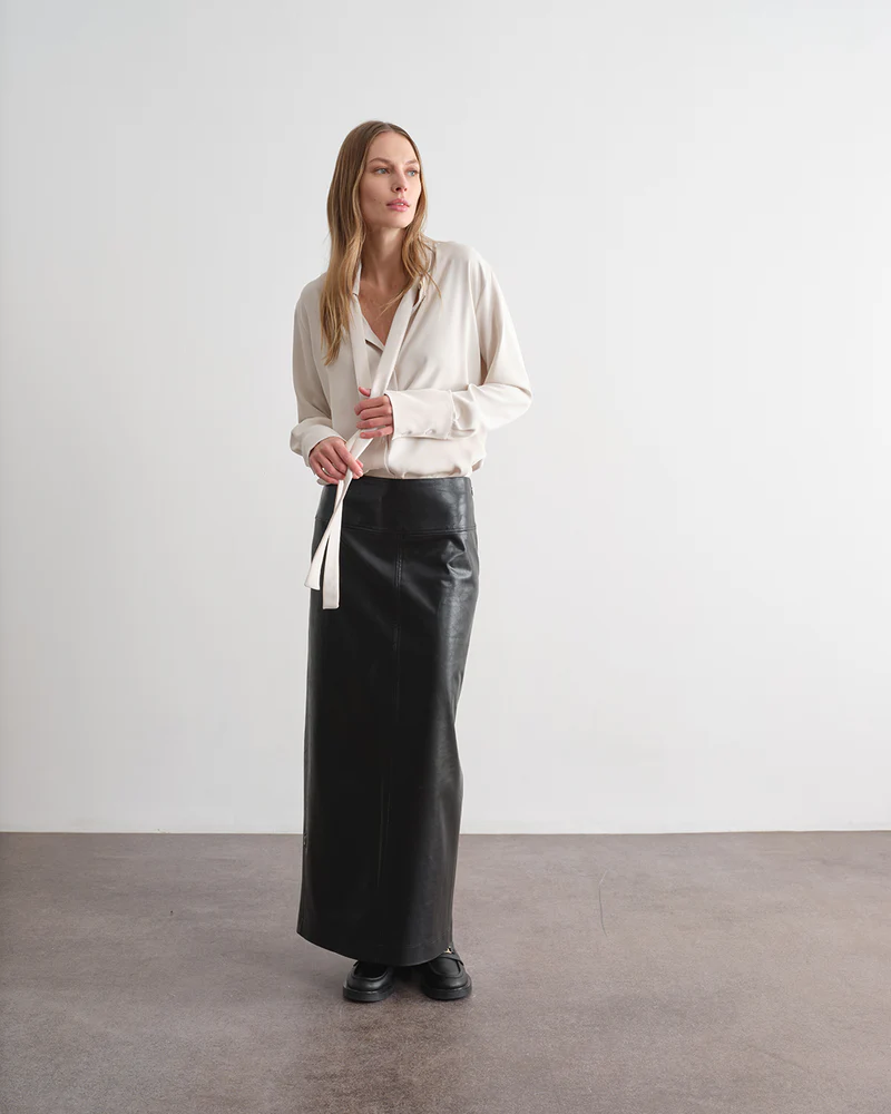 gonna DONNA ECOPELLE TUBINO LUNGO NERO JIJIL GO367 NERO JIJIL 